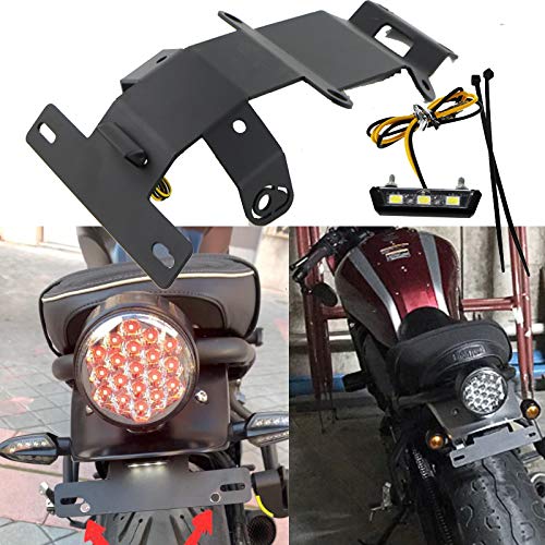 Motorcycle Tail Tidy Eliminator Kit for Yamaha XSR700 (2015-2020) - LED License Plate Holder Bracket with Integrated Light | Clean Rear Fender Look for Street & Cafe Racers