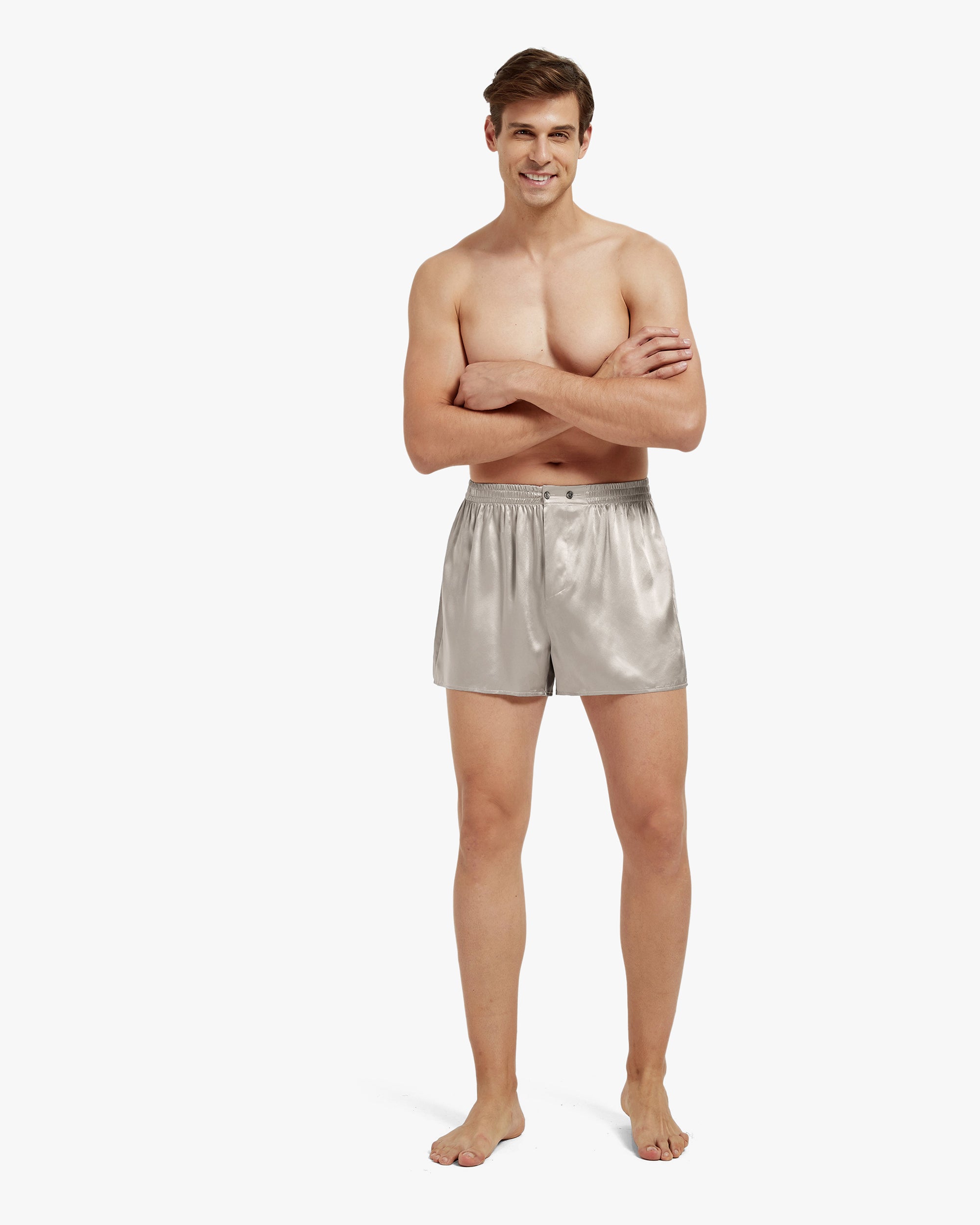 Premium Silk Boxer Shorts for Men - Luxury Fitted & Draping Design - Breathable Comfort Underwear for Sleep, Lounge & Special Occasions