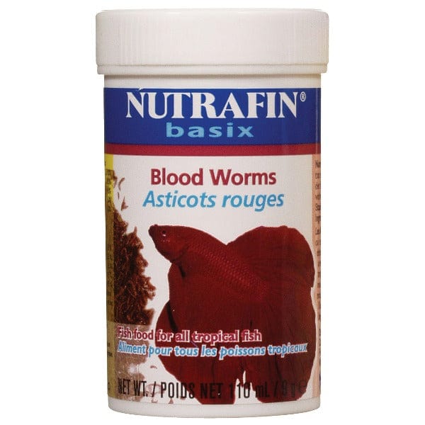 Nutrafin Basix Freeze Dried Blood Worms for Tropical Fish - High Protein Aquarium Food for Betta, Goldfish & Cichlids - Perfect for Daily Feeding & Nutrition Boost