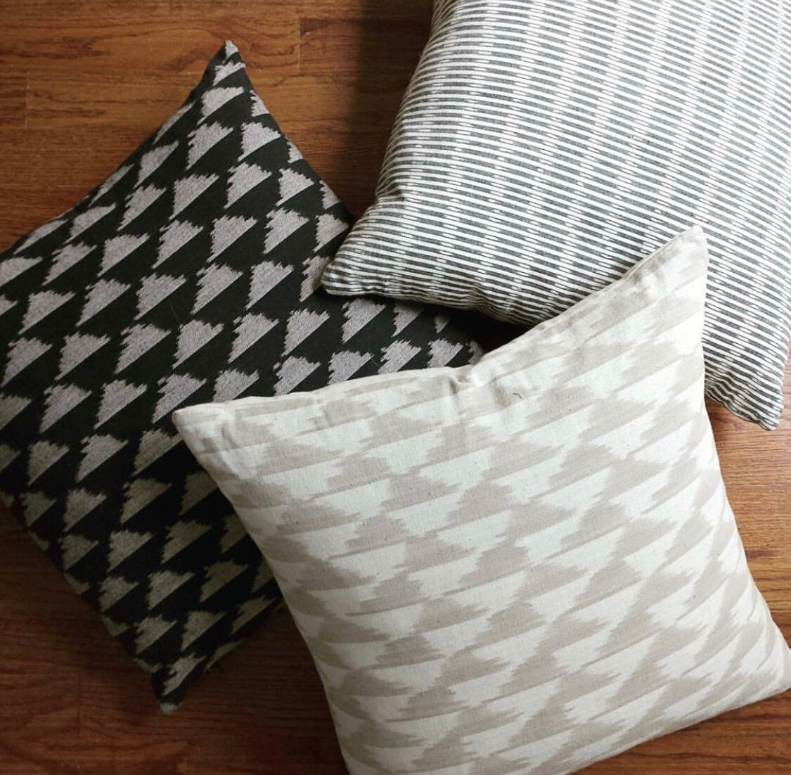 READY TO SHIP Kufri Sanjana Designer Striped Pillows - Black & White Home Decor for Living Room, Bedroom & Sofa