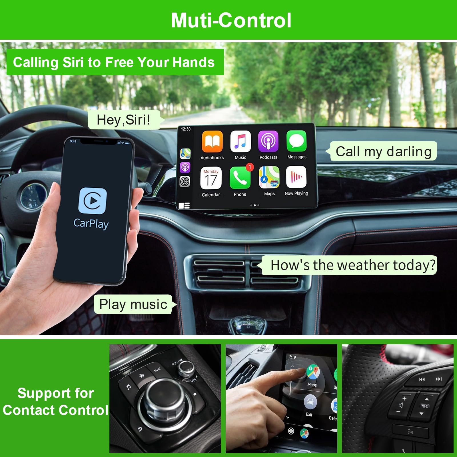 Wireless CarPlay Adapter for iPhone - Fast & Stable Wired to Wireless Converter - Plug & Play CarPlay Dongle Compatible with Apple iOS 10+ & Cars 2015+ - Perfect for Hands-Free Driving & Seamless Music Streaming