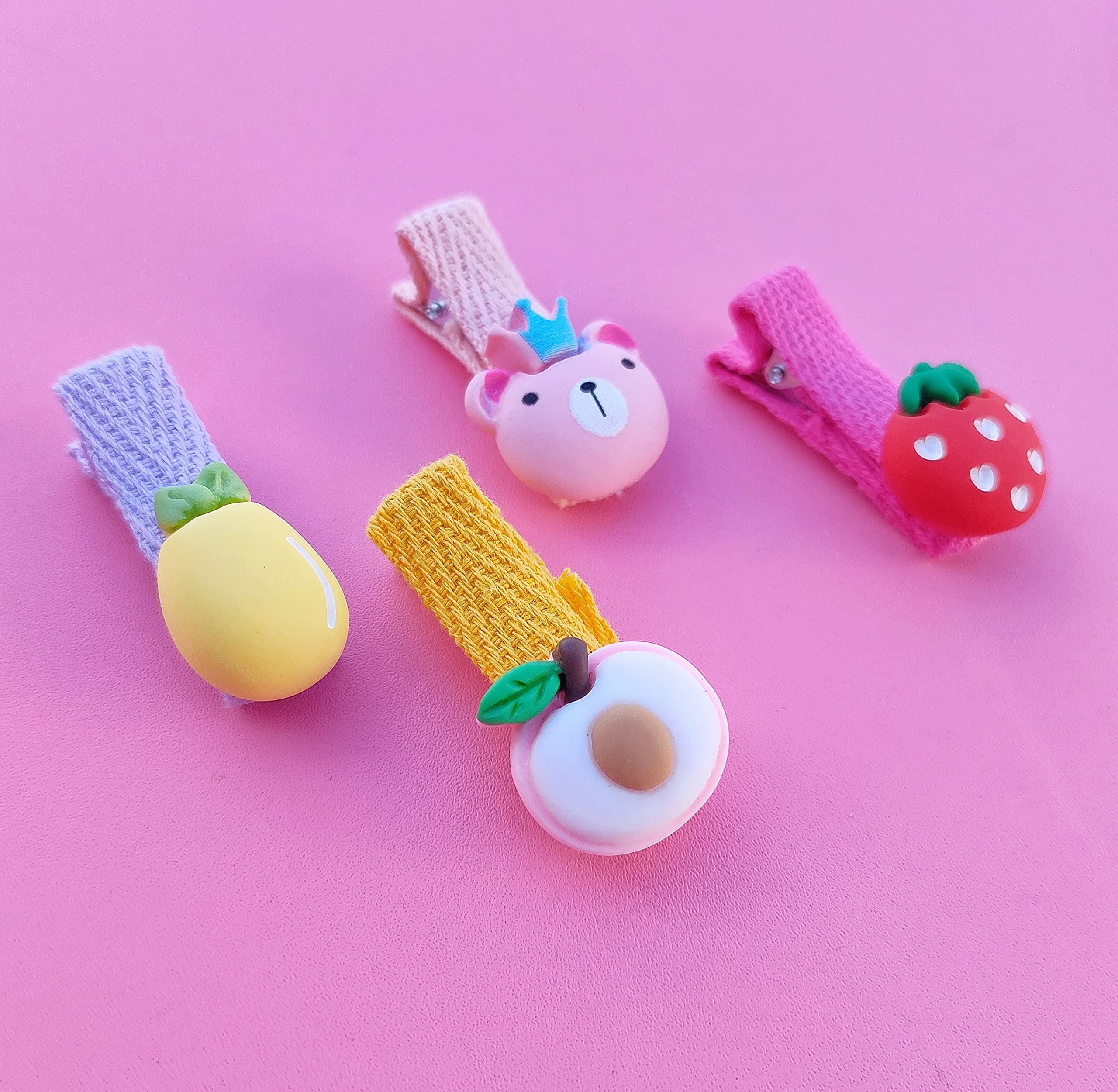 ANNA CREATIONS Baby Girls Hair Clips - 26-Pack Cute Animal & Fruit Flower Hair Accessories with Ribbon Lining | Perfect for Toddler Birthday Gifts, Party Favors & Daily Hair Styling
