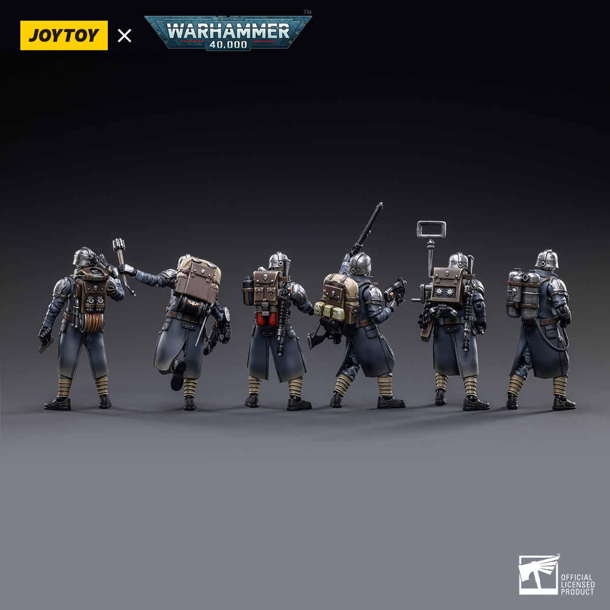 JOYTOY 1/18 Scale Warhammer 40K Action Figure - Astra Militarum Death Korps of Krieg Veteran Squad (Reissue) | Collectible Military Model for Display & Tabletop Gaming