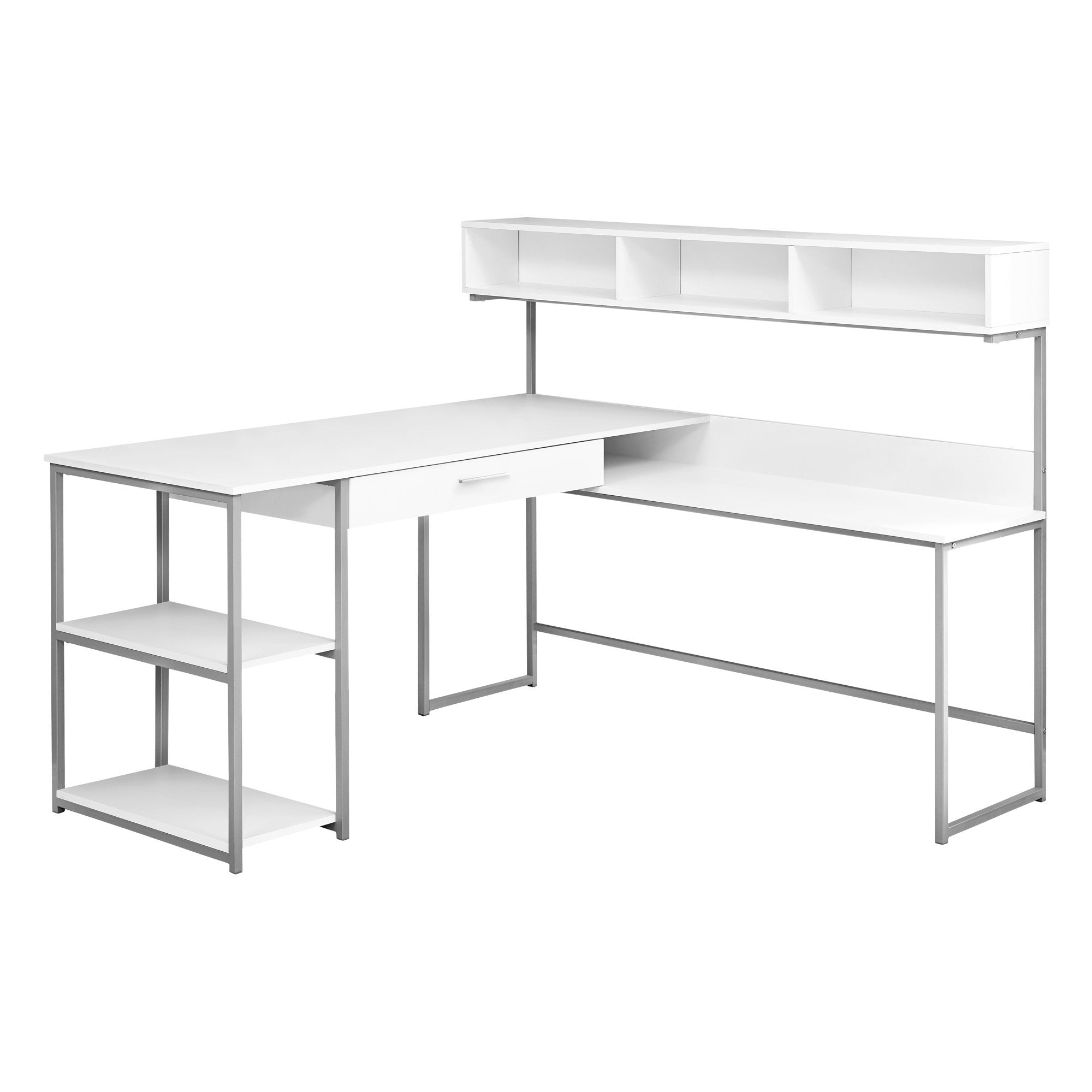 White & Silver Metal Corner for Office Series - Perfect for Desk Organization & Home Office Decor