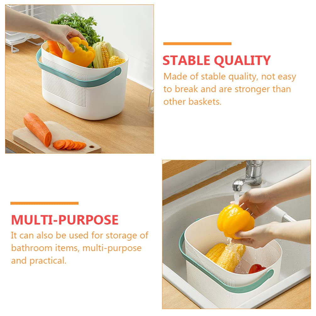 Cabilock 1-Piece Plastic Shower Storage Basket - Hollow-Out Bathroom Organizer with Handle for Shampoo, Soap & Toiletries - Perfect for Bathroom, Kitchen & Dorm Organization