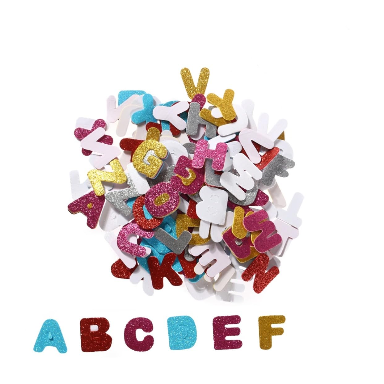 EXCEART 150 pcs Glitter Letter Stickers for Scrapbooking, DIY Crafts, Journals, and School Projects - Sparkly Alphabet Decals for Kids and Adults