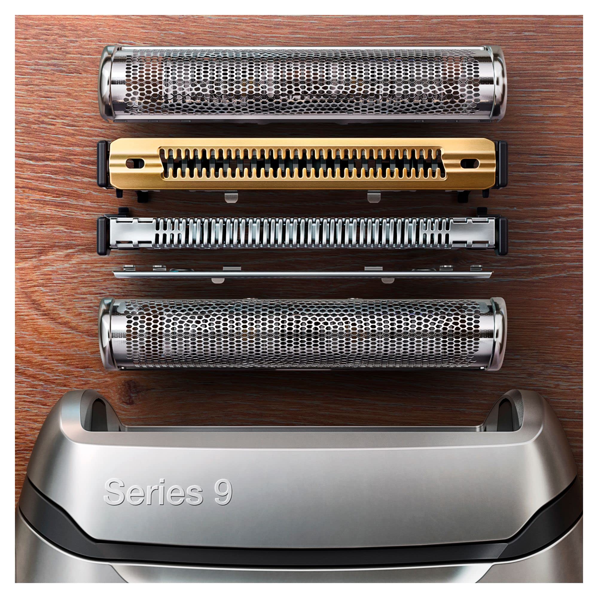 Braun Series 9 Electric Shaver for Men with Clean & Charge Station, Leather Case - 100% Waterproof, 2 Pin Bathroom Plug, Flawless Shaving - Perfect Gift for Dad, Husband, Boyfriend (Model 9390cc, Silver) - Ideal for Travel, Home Use & Wet/Dry Shaving