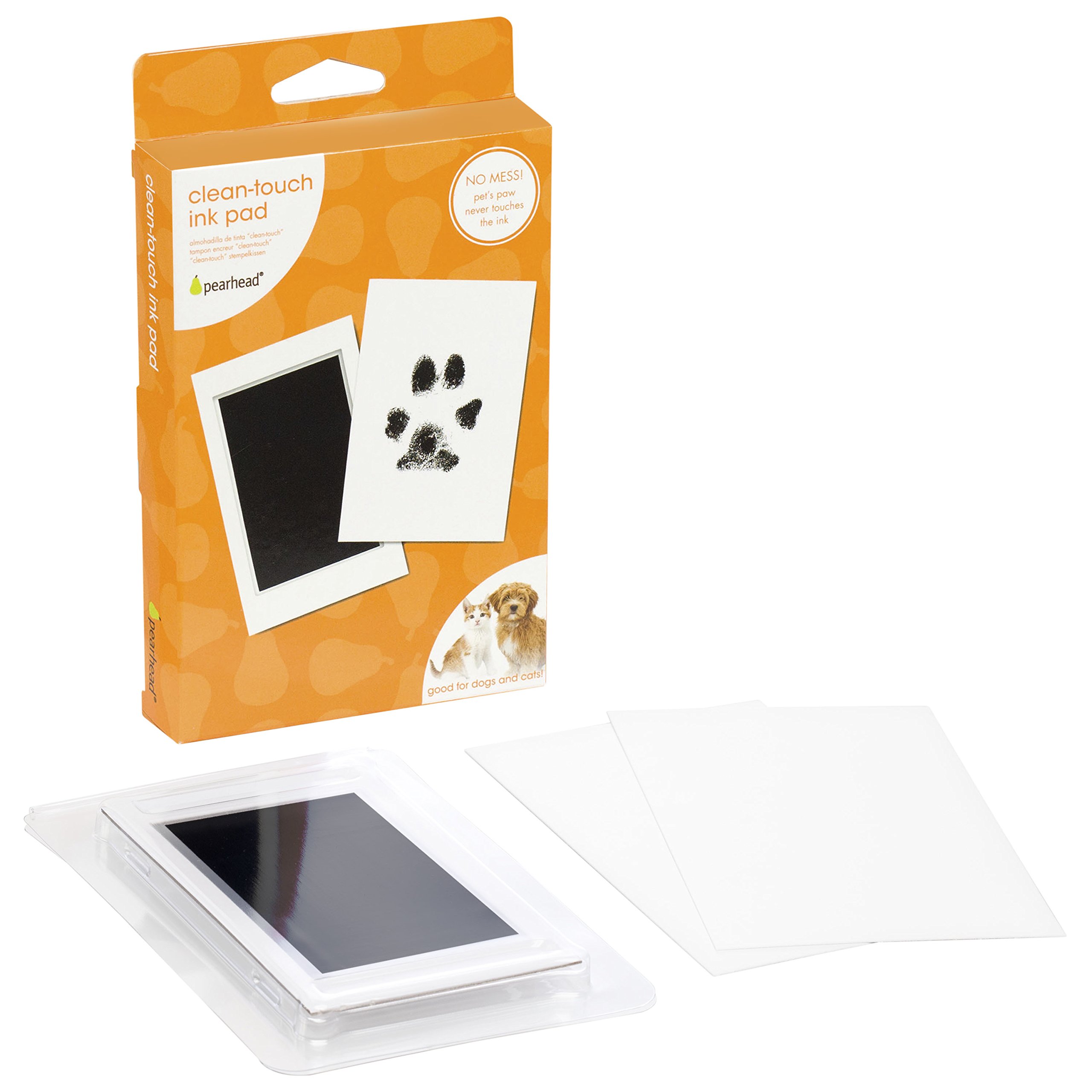 Pearhead Clean Touch Ink Pad Kit for Dogs & Cats - DIY Pet Paw & Nose Print Keepsake Set for Small/Medium Pets - Perfect for Creating Lasting Memories, Pet Adoption Gifts & Family Keepsakes