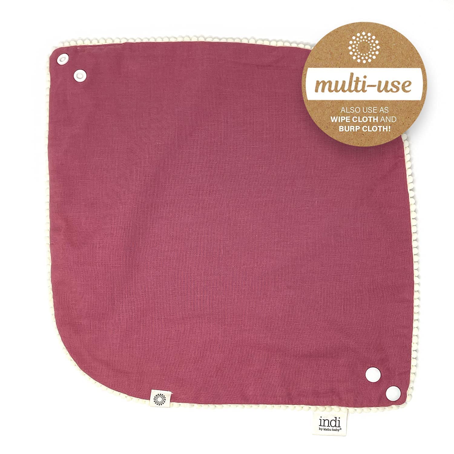 Organic Cotton Baby Bibs for Girls - Set of 6 Fairtrade & GOTS Certified Pom Pom Drool Bibs | Soft & Absorbent for Feeding, Teething & Playtime