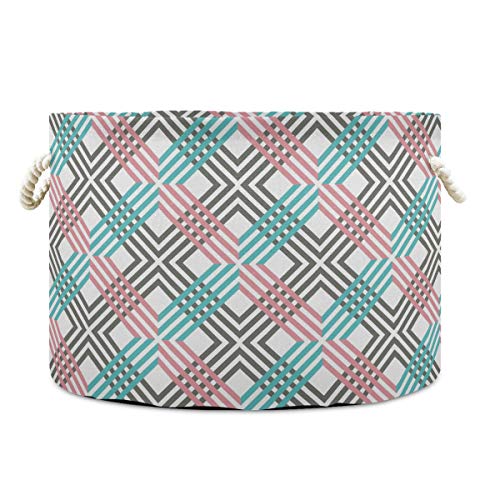 MNSRUU Foldable Canvas Storage Baskets with Cotton Handles - 20