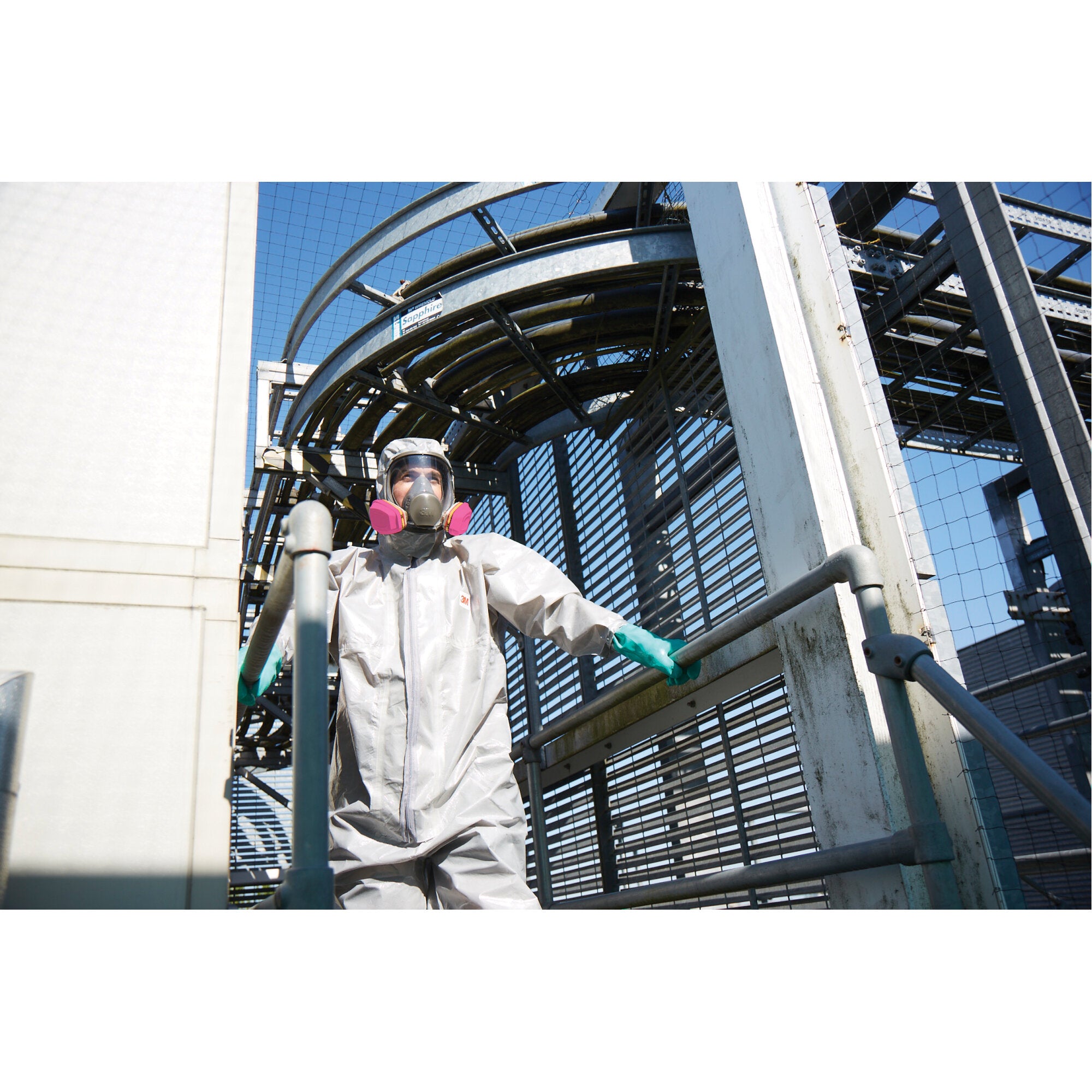 3M Chemical Protective Coverall 4570 - XL Size, Disposable Hazmat Suit with Hood, Liquid & Particle Protection for Industrial Safety, Lab Work, and Emergency Response