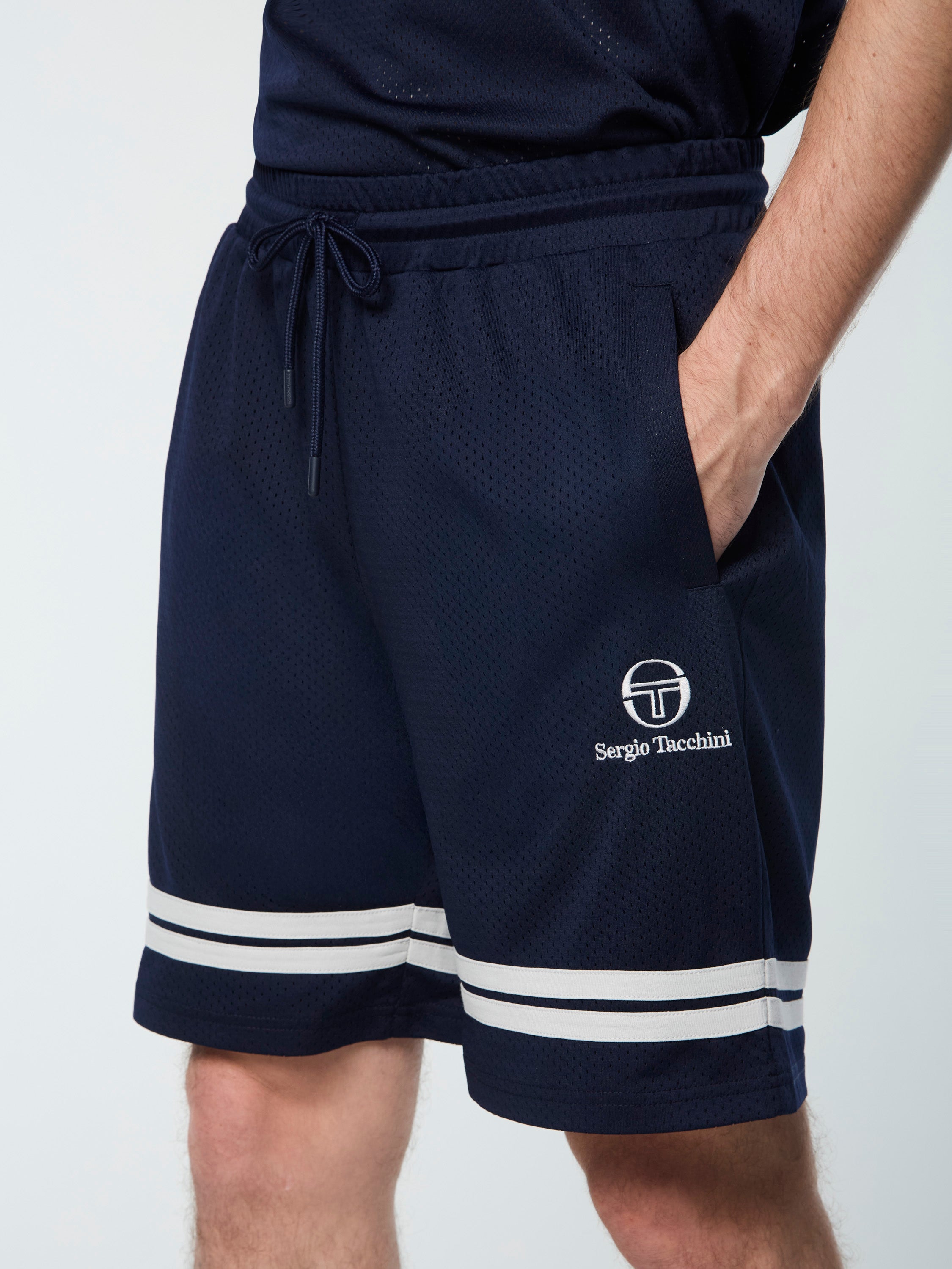 Ludovic Men's Mesh Shorts - Breathable Quick-Dry Athletic Shorts for Running, Gym & Workout - Maritime Blue/Quiet Grey - Perfect for Summer Sports & Outdoor Activities