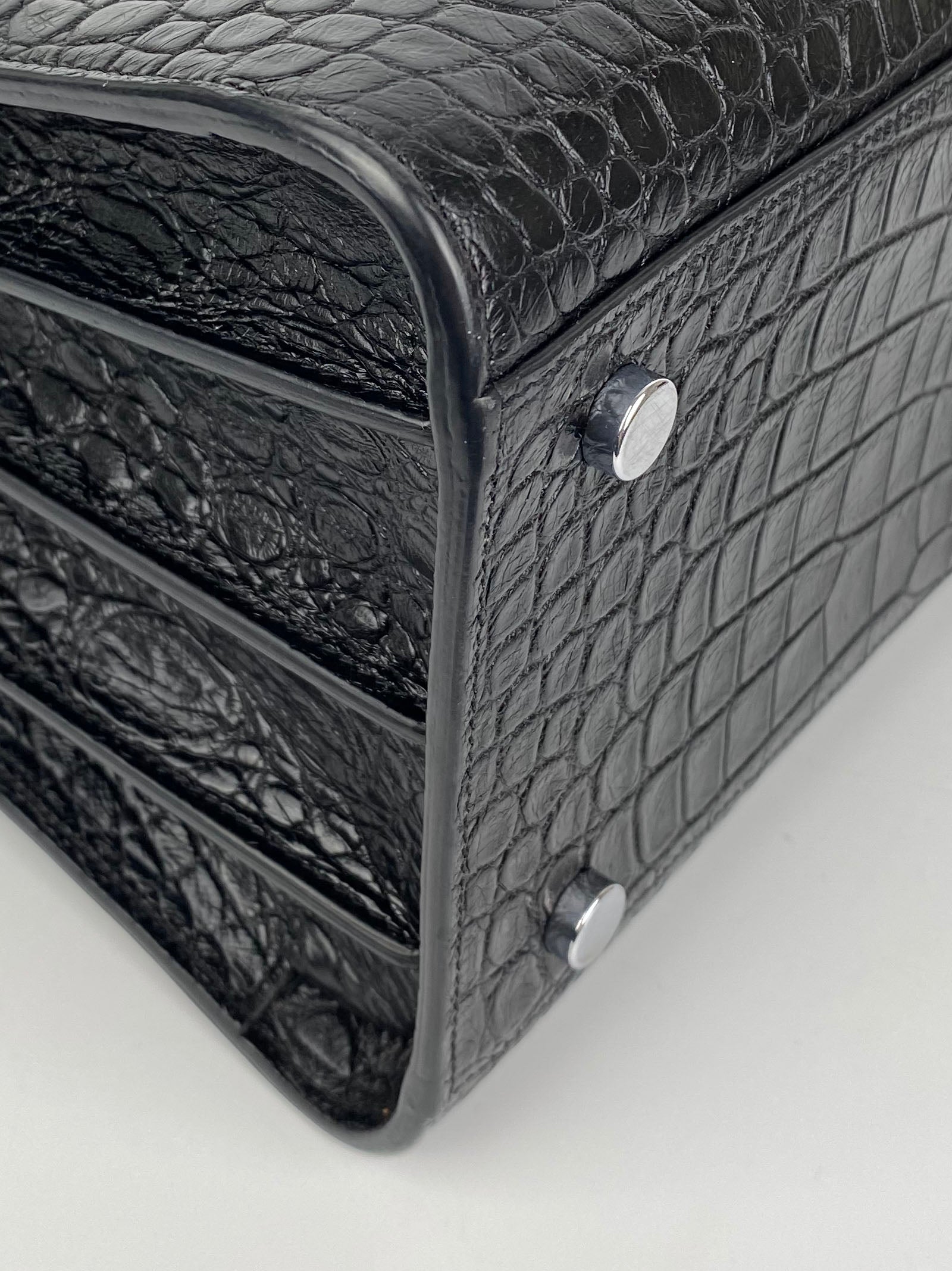 Saint Laurent Small Black Croc-Embossed Leather Sac de Jour Handbag for Women | Luxury Designer Tote Bag for Work, Travel & Everyday Use