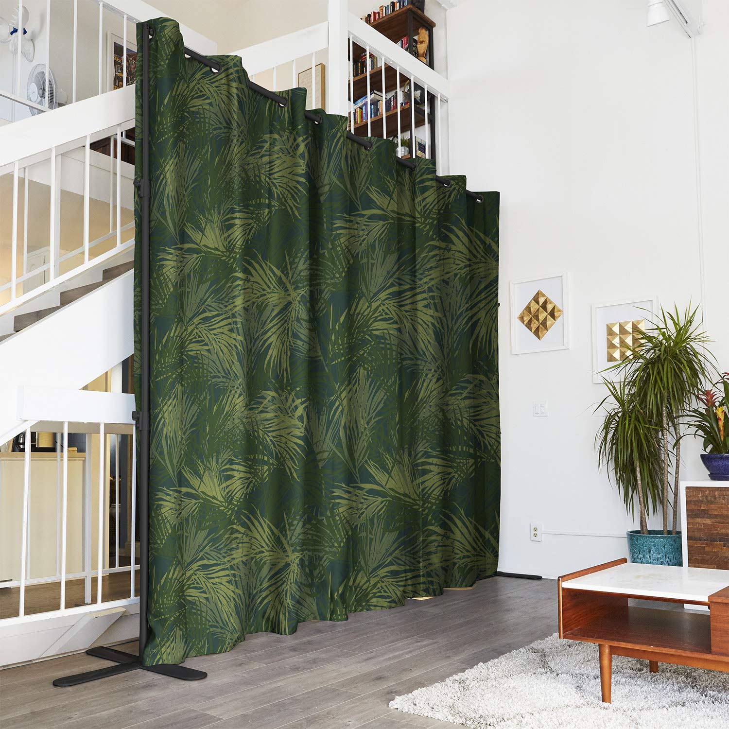 End2End Room Divider Kit - 8ft Tall x 12ft-14ft Wide, Large Size, Jungle Theme - Perfect for Home Office, Studio, or Event Space Partitioning