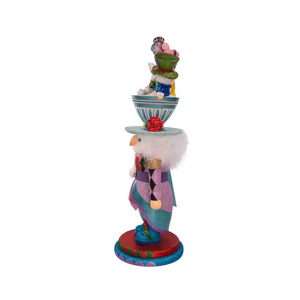 24 Hollywood Nutcracker Alice in Wonderland Teacup Party Hat Nutcracker Collectible - Kurt Adler Christmas Decor for Holiday Parties & Disney Themed Events