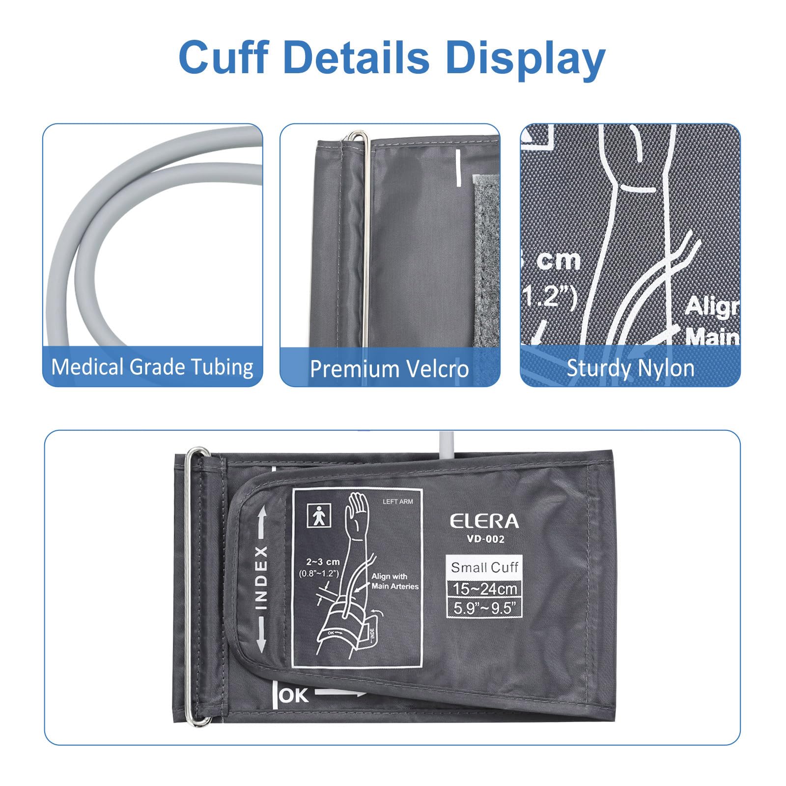 Kids & Women Pediatric Blood Pressure Cuff - Small Child BP Monitor Replacement (5.9-9.5 Inch Arm) with 6 Connectors for Most Monitors - Perfect for Home Health Checks & Pediatric Clinics