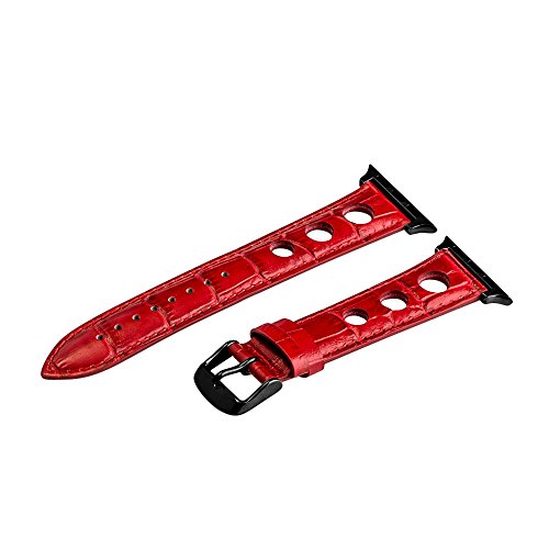 Red Croco 3 Hole Bands / Black Hardware
