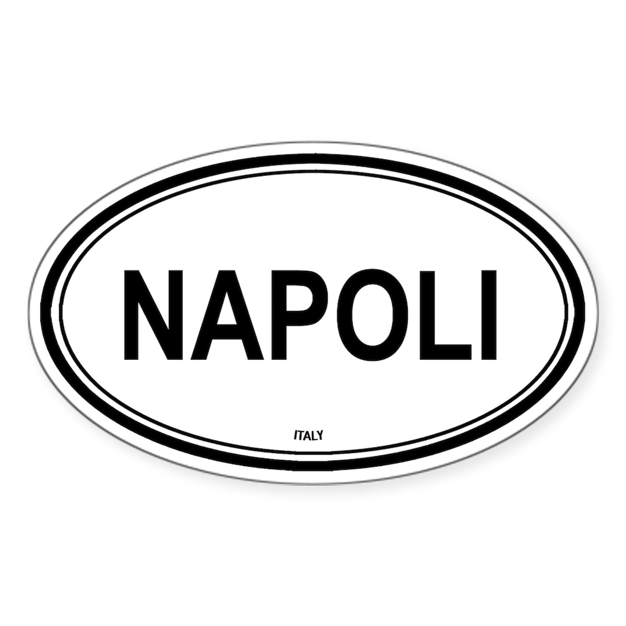 Napoli Italy Euro Oval Sticker - Durable Car Bumper Decal for Travel Lovers | Perfect for Cars, Laptops, Water Bottles & Travel Gear