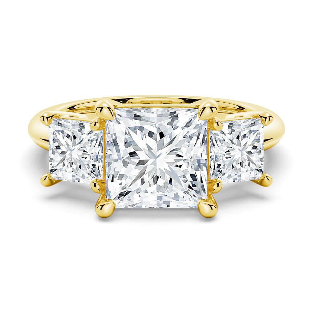 Princess Cut Three Stone Moissanite Engagement Ring - 14K White Gold Wedding Band for Women | Perfect Proposal, Anniversary & Bridal Jewelry Gift