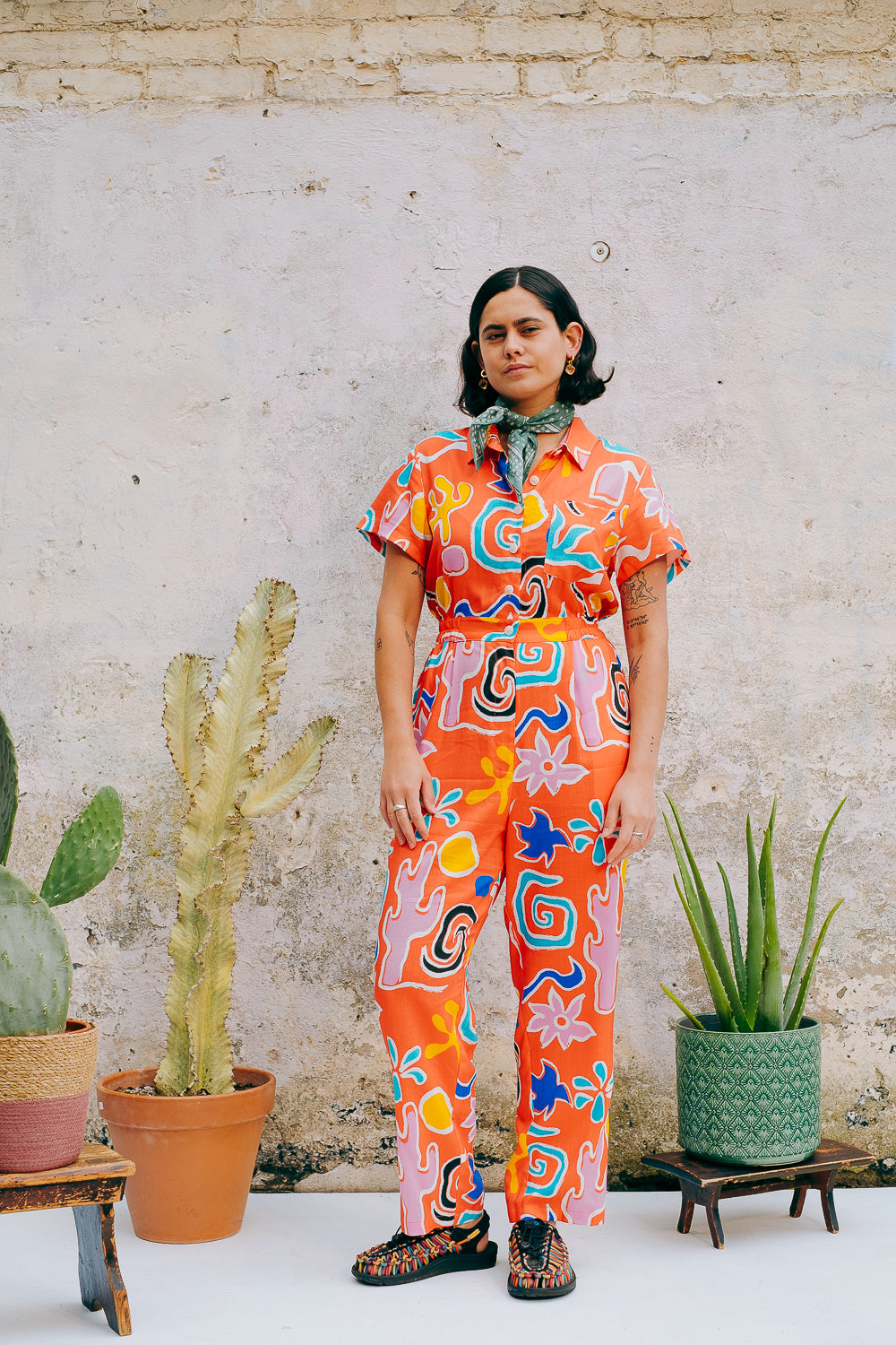 Lowie Desert Print Lyocell Boilersuit - Eco-Friendly Jumpsuit for Women | Lightweight & Breathable One-Piece Outfit | Perfect for Casual Wear, Travel & Outdoor Adventures