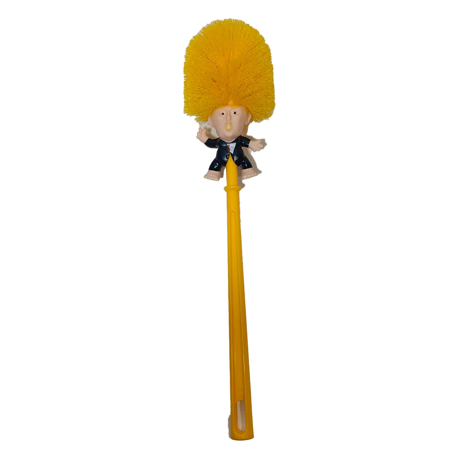Donald Trump Toilet Brush - Funny Novelty Toilet Bowl Scrubber with Long Handle for Bathroom Cleaning | Great Gift for Political Fans & Pranksters