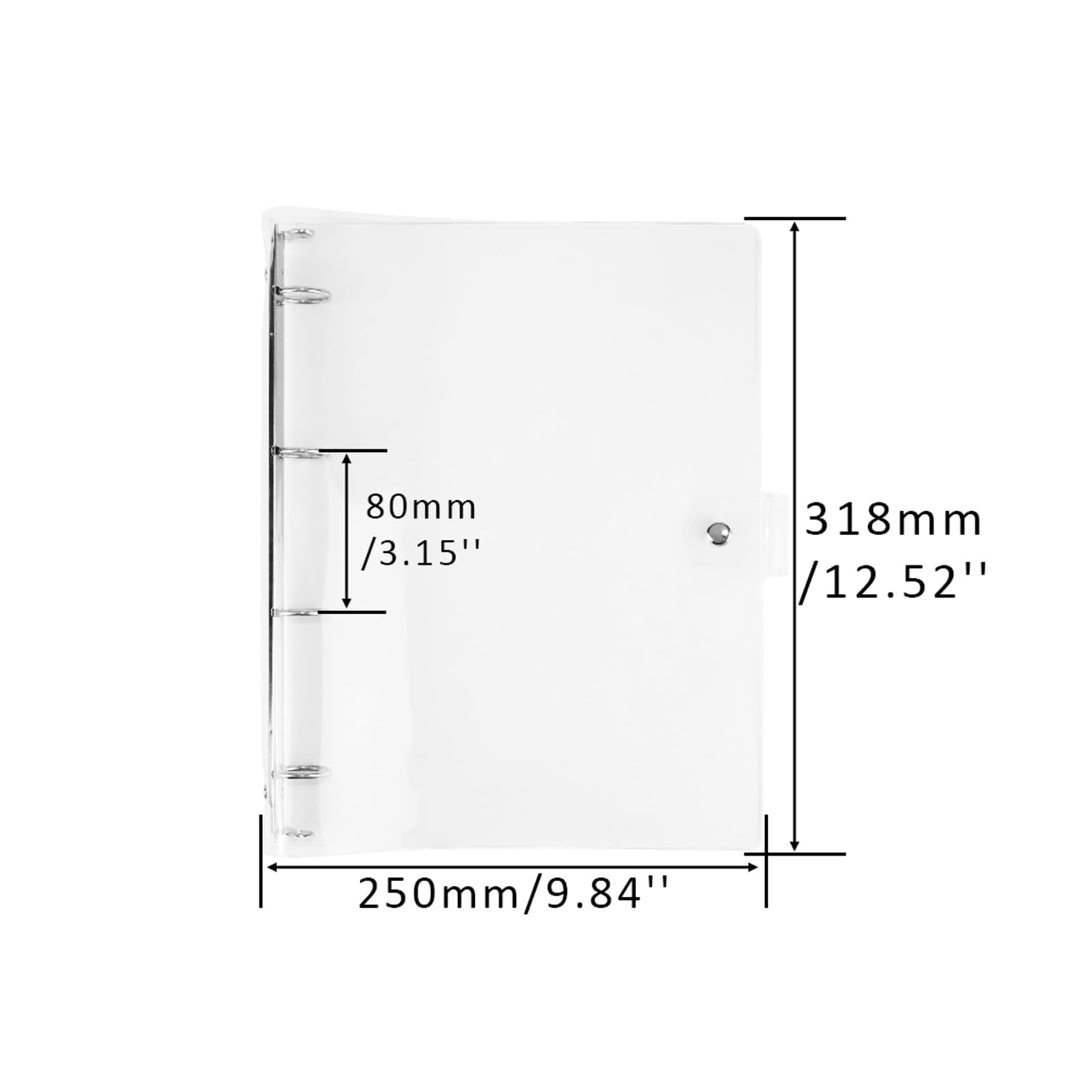 Clear A4 Binder with 4 Silver Rings - Refillable Soft PVC Loose Leaf Folder, Budget Notebook Organizer for School, Office & Home Use - Durable Shell Protector & Accessory Supplies (A4 Size)