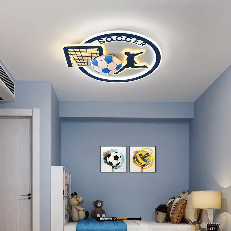 Football Soccer Ceiling Light for Kids Room - LED Sports Fan Bedroom Lighting for Boys & Girls - Perfect for Game Room, Nursery, and Sports-Themed Decor