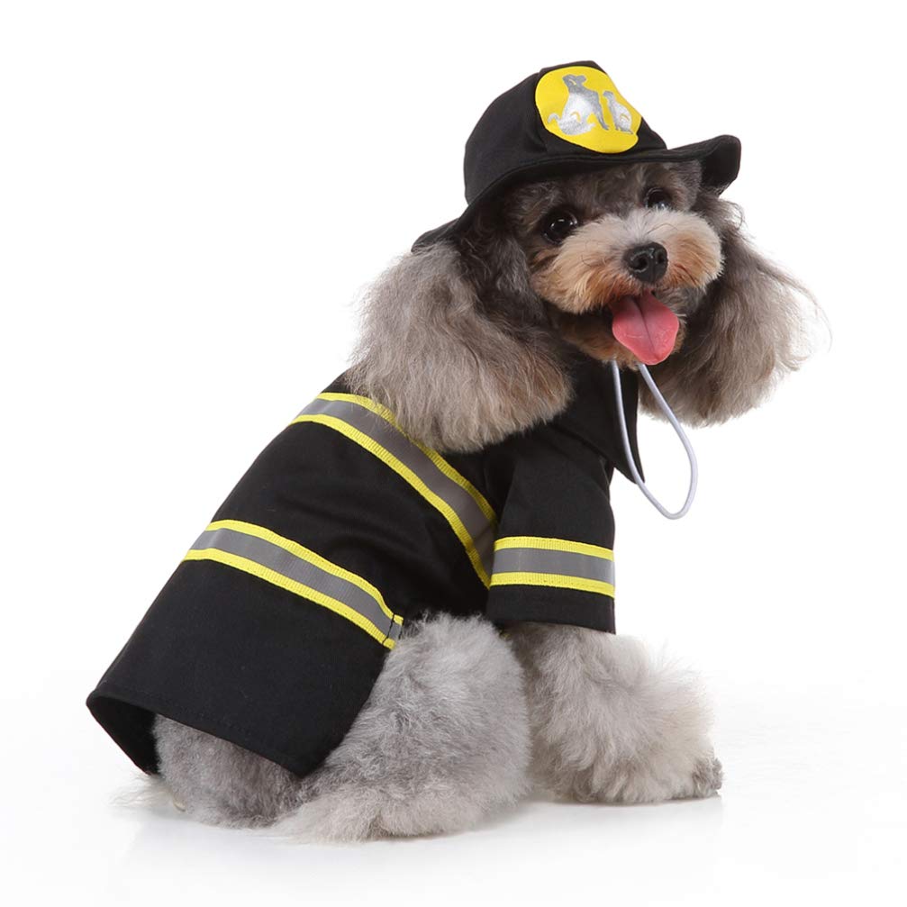 Balacoo 1 Set Transformable Cute Dog Costume - Fireman & Witch Outfit with Reflective Stripes | Funny Pet Clothing for Halloween, Performance & Outdoor Adventures
