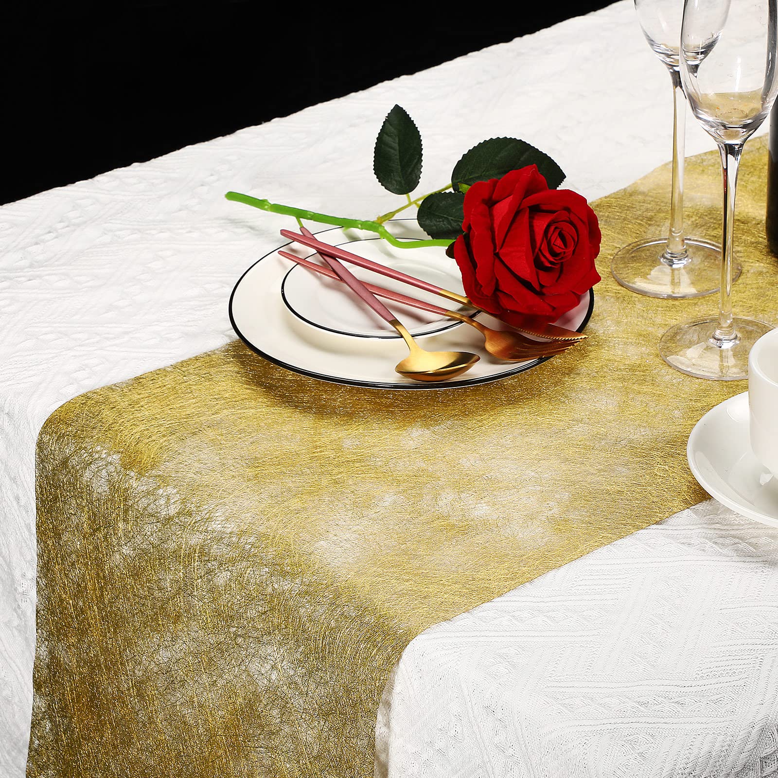 Gold Metallic Table Runner Roll - 12