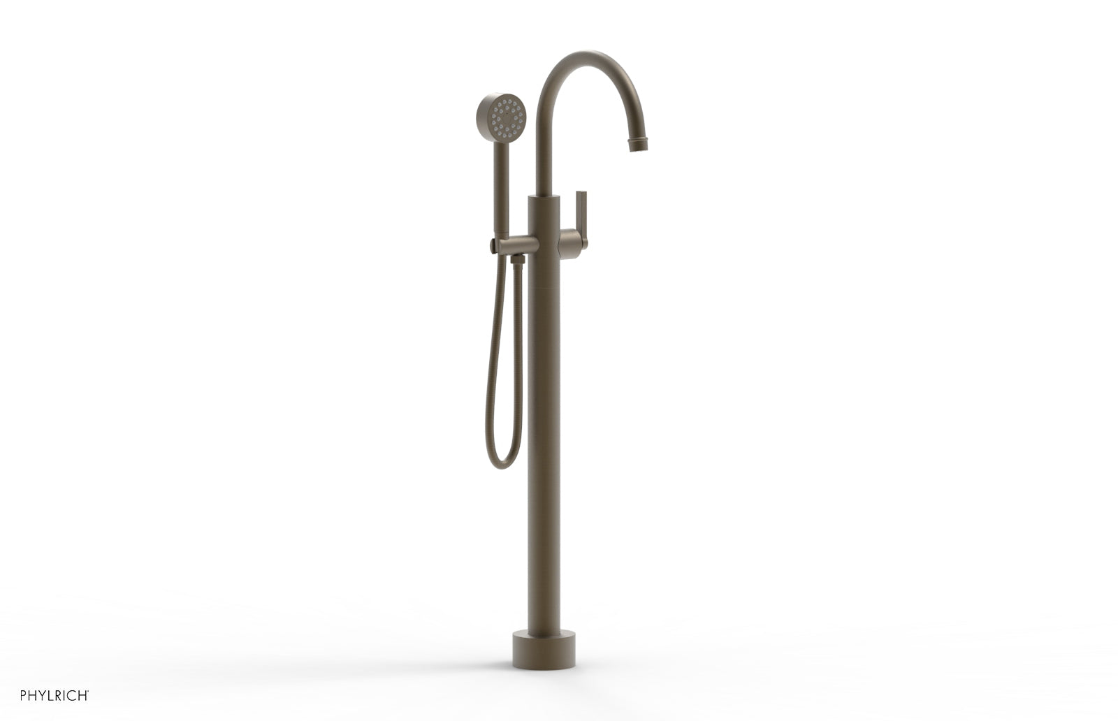 HEX MODERN Tall Floor Mount Tub Filler with Lever Handle & Hand Shower - Model 501 47 01 - Perfect for Luxury Bathroom Renovations and Spa-Like Showers