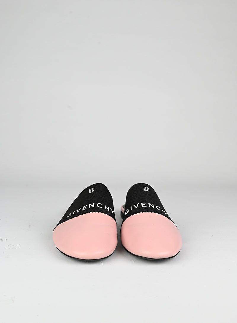 Givenchy Women's Mules - Flat Shoes in Pink & Black | Size 37 | Comfortable Slip-Ons for Casual Wear & Office Outfits