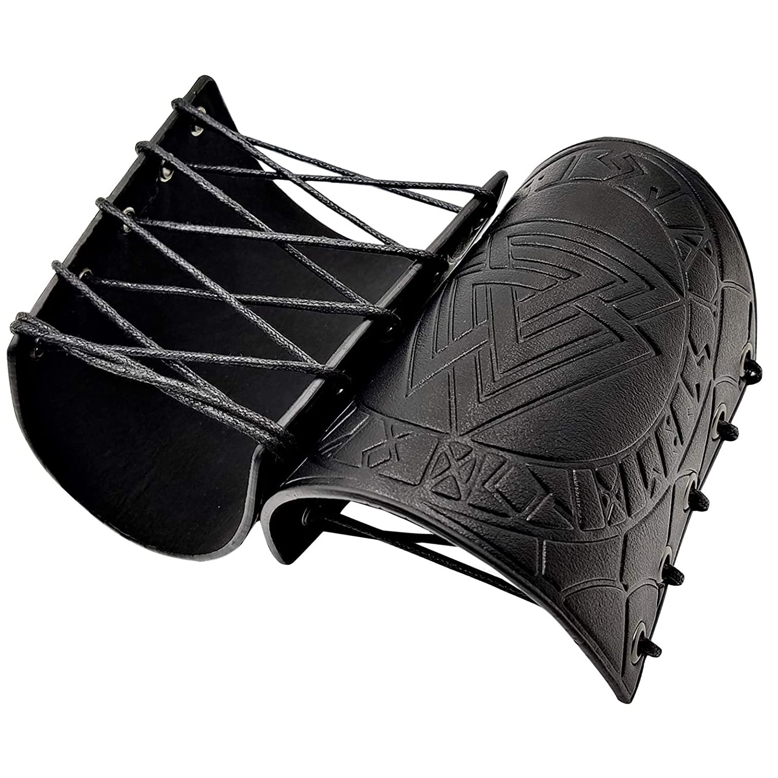 Viking Leather Bracers - Medieval Knight Arm Guards, LARP PU Leather Gauntlet, Embossed Armor Wristband for Cosplay & Renaissance Fairs | Perfect for Historical Reenactments, Role Playing Games and Medieval Costume Accessories