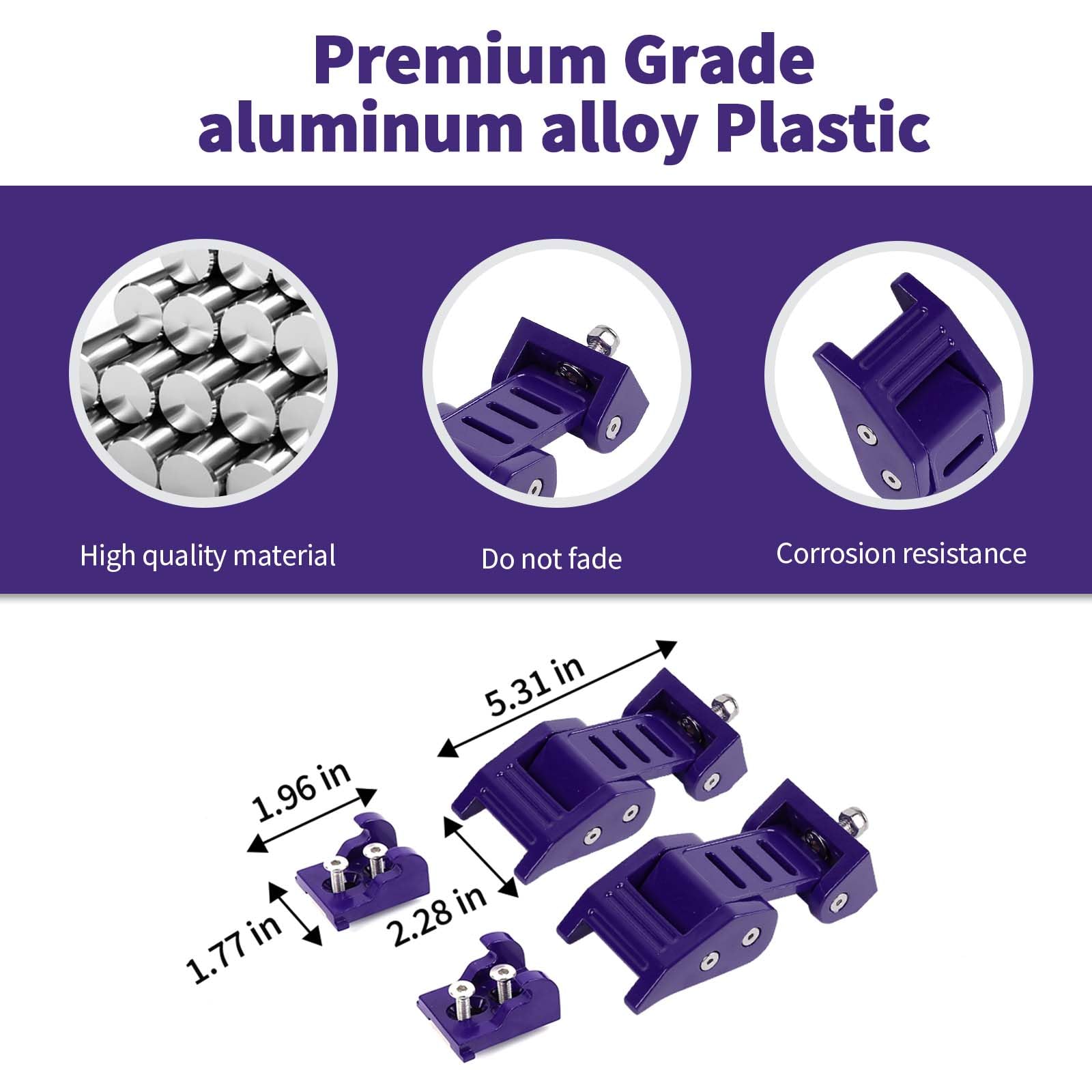 Stainless Steel Hood Latch Kit for 2007-2018 Jeep Wrangler JK/JKU & 2018-2025 JL/JLU/Gladiator JT - Purple Exterior Accessories for Off-Road Protection & Style Upgrade