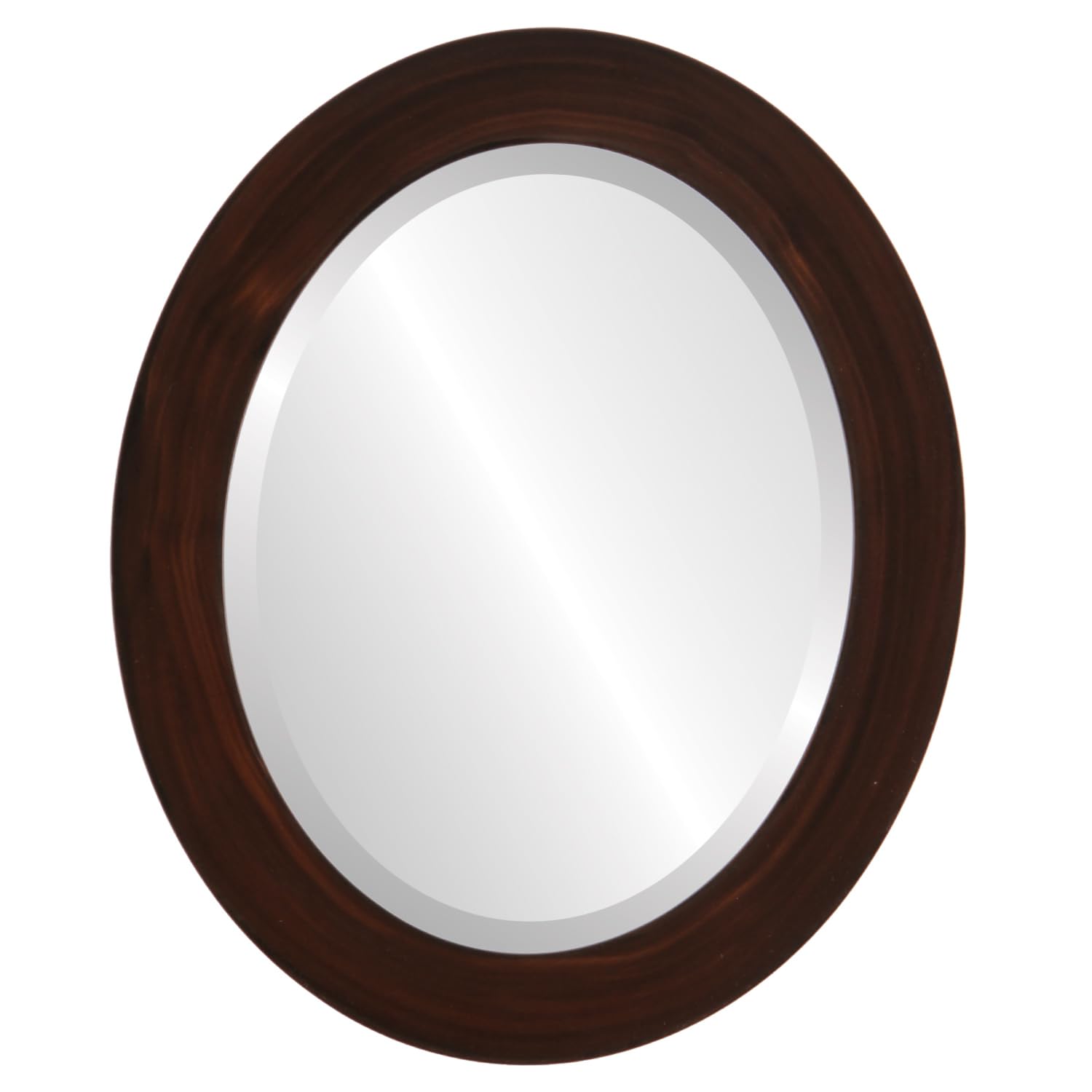 Stylish Oval Beveled Wall Mirror - Soho Inspired Home Decor - Mocha Finish - 20x24 Inches - Perfect for Living Room, Bedroom & Entryway Decor
