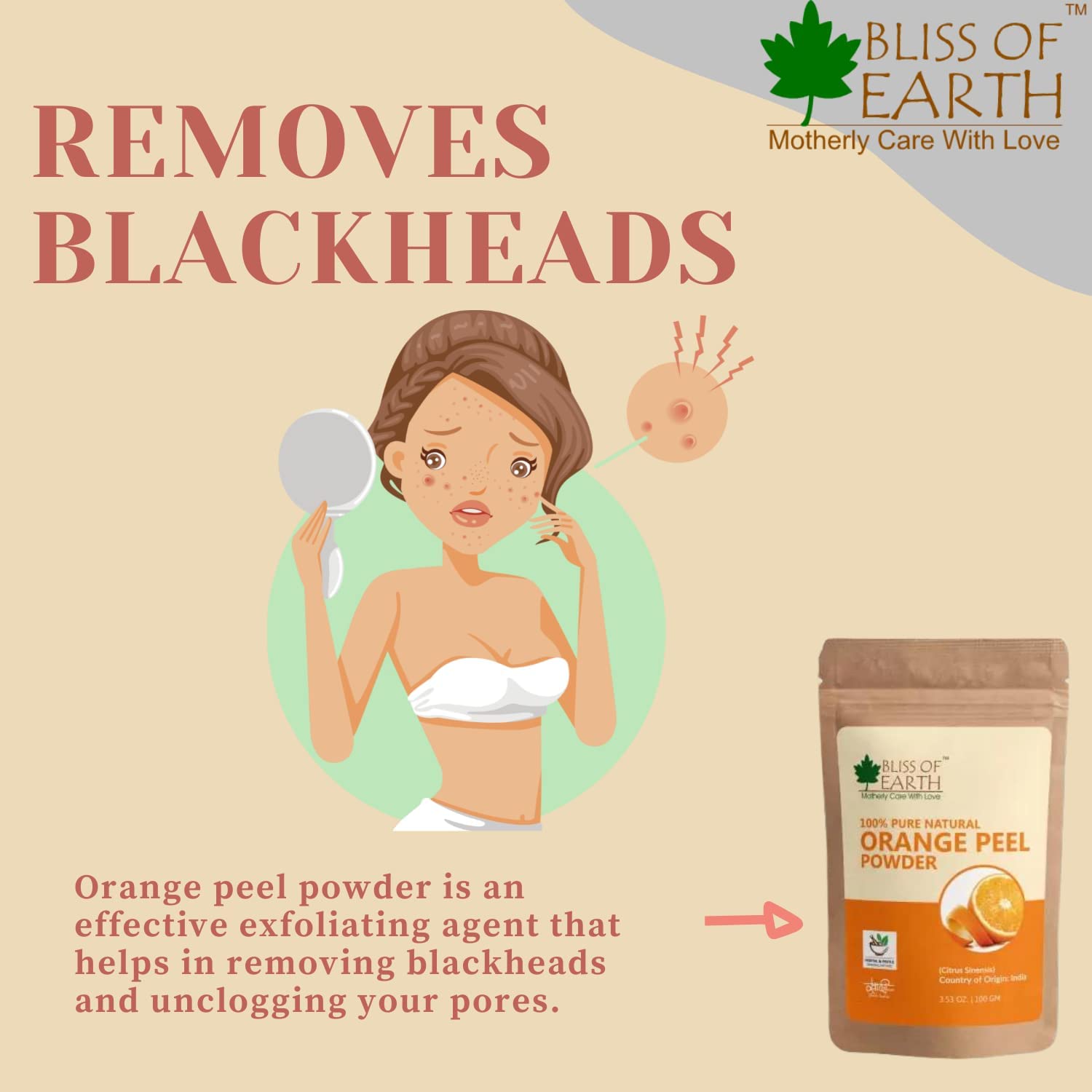 Bliss of Earth® Natural Jatamansi Powder & Orange Peel Powder - 100g (Pack of 2) | Organic Skin Brightening & Hair Conditioning Treatment | Promotes Glowing Skin & Healthy Hair Growth | Perfect for DIY Face Masks, Hair Packs & Natural Beauty Routines