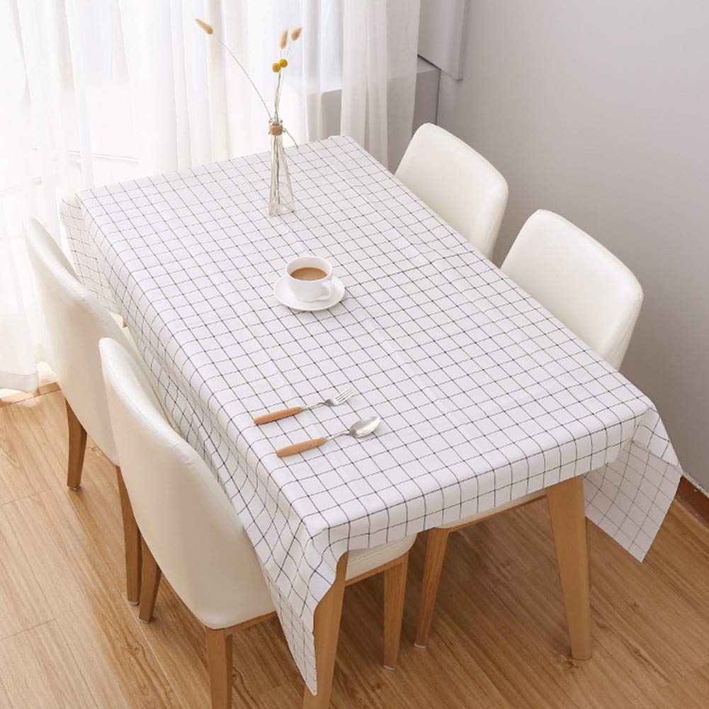 Shanrya Plaid Print Durable Tablecloth - Waterproof Table Protector for Dining Table, Office Desk, Book Study (Perfect for Dinner Parties, Home Decor & Workspace Protection)