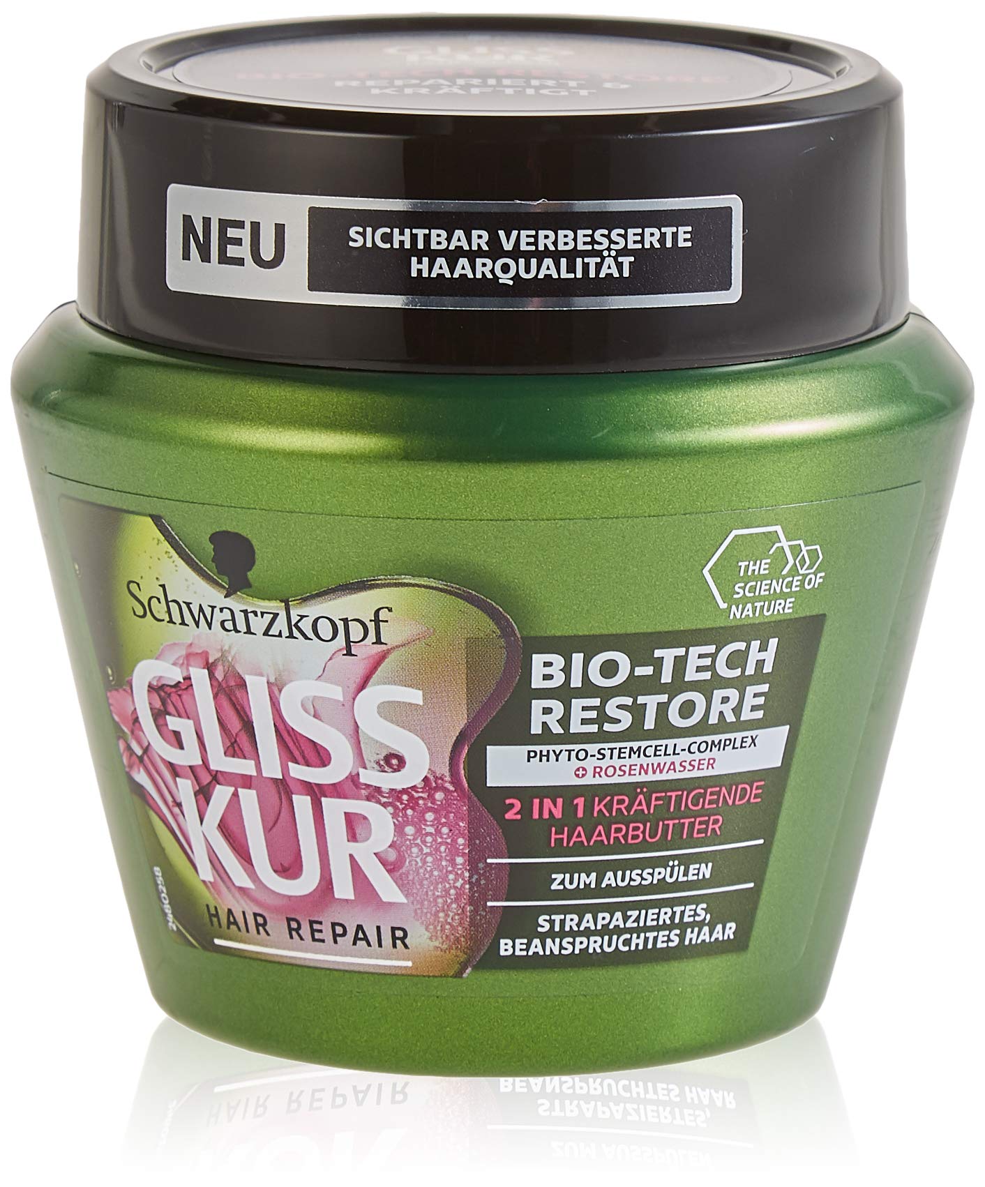 Schwarzkopf Gliss Hair Treatment 2-in-1 Strengthening Hair Butter with Bio-Tech Restore Technology - 300ml for Damaged & Dry Hair - Perfect for Daily Repair & Deep Conditioning at Home