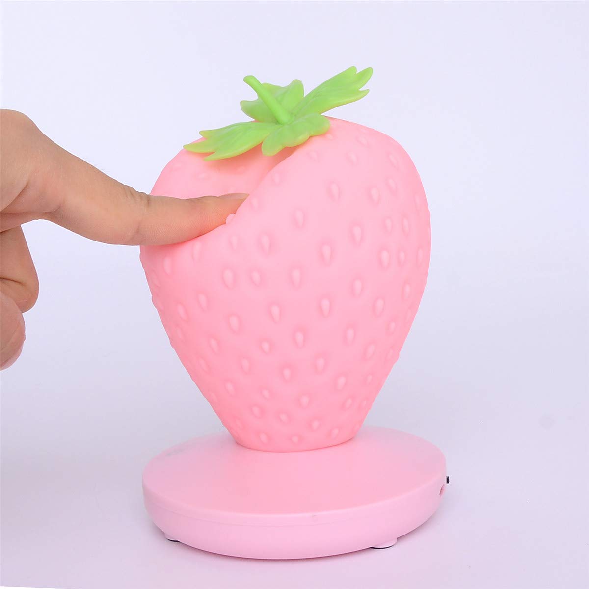 Strawberry Night Light - Soft Silicone Touch Sensor Table Lamp for Kids Room, Bedside, Bookshelf, Desk - Cute Cartoon Nursery Lamp for Baby & Children's Bedroom Decor (White) - Perfect for Nighttime Feeding, Reading & Soothing