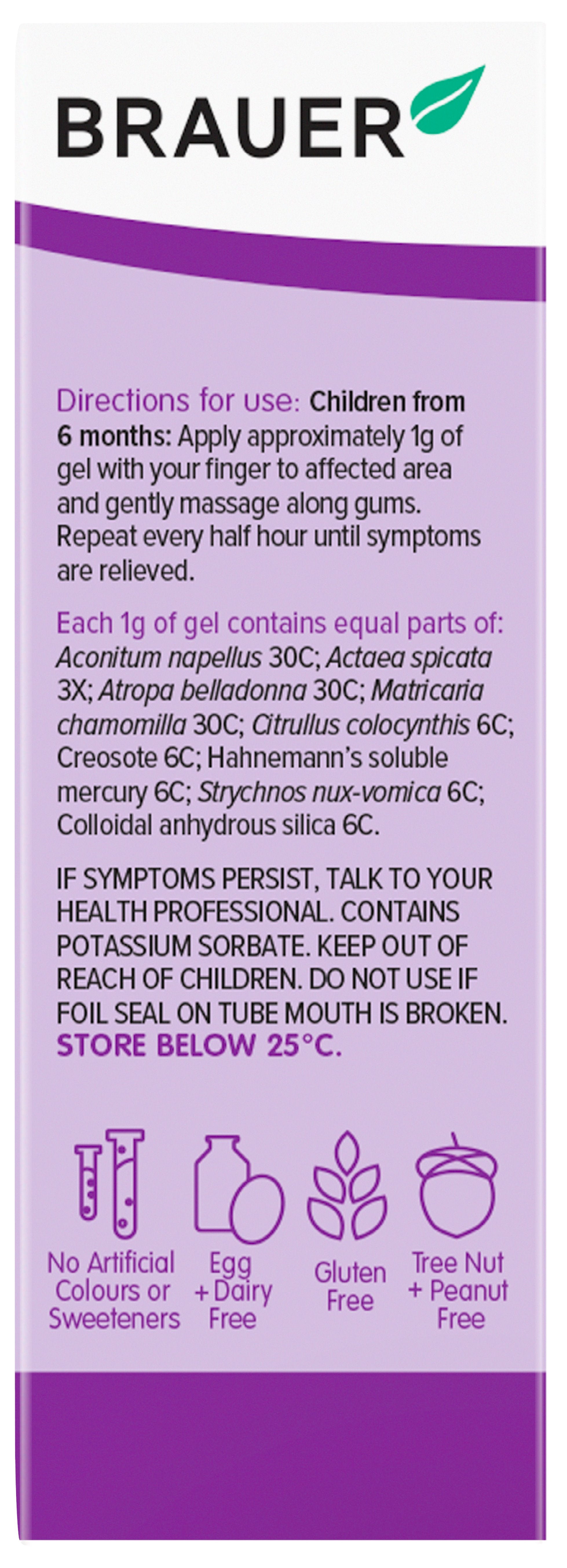 Brauer Baby & Child Teething Gel - Natural Pain Relief for Infants & Toddlers - Soothes Sore Gums - Safe & Effective - Perfect for Home & Travel Use