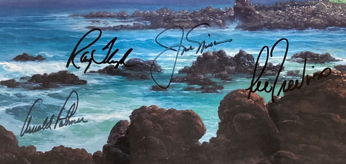 Authentic Signed PGA Golf Poster 19x32 - Arnold Palmer, Jack Nicklaus & Legends (BAS LOA Certified) - Perfect for Man Cave, Sports Bar & Golf Memorabilia Collection