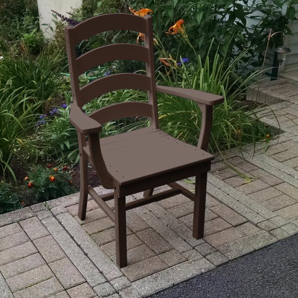 Ladderback Dining Chair with Arms - Solid Wood Kitchen & Dining Room Furniture for Home, Restaurant & Cafe Use