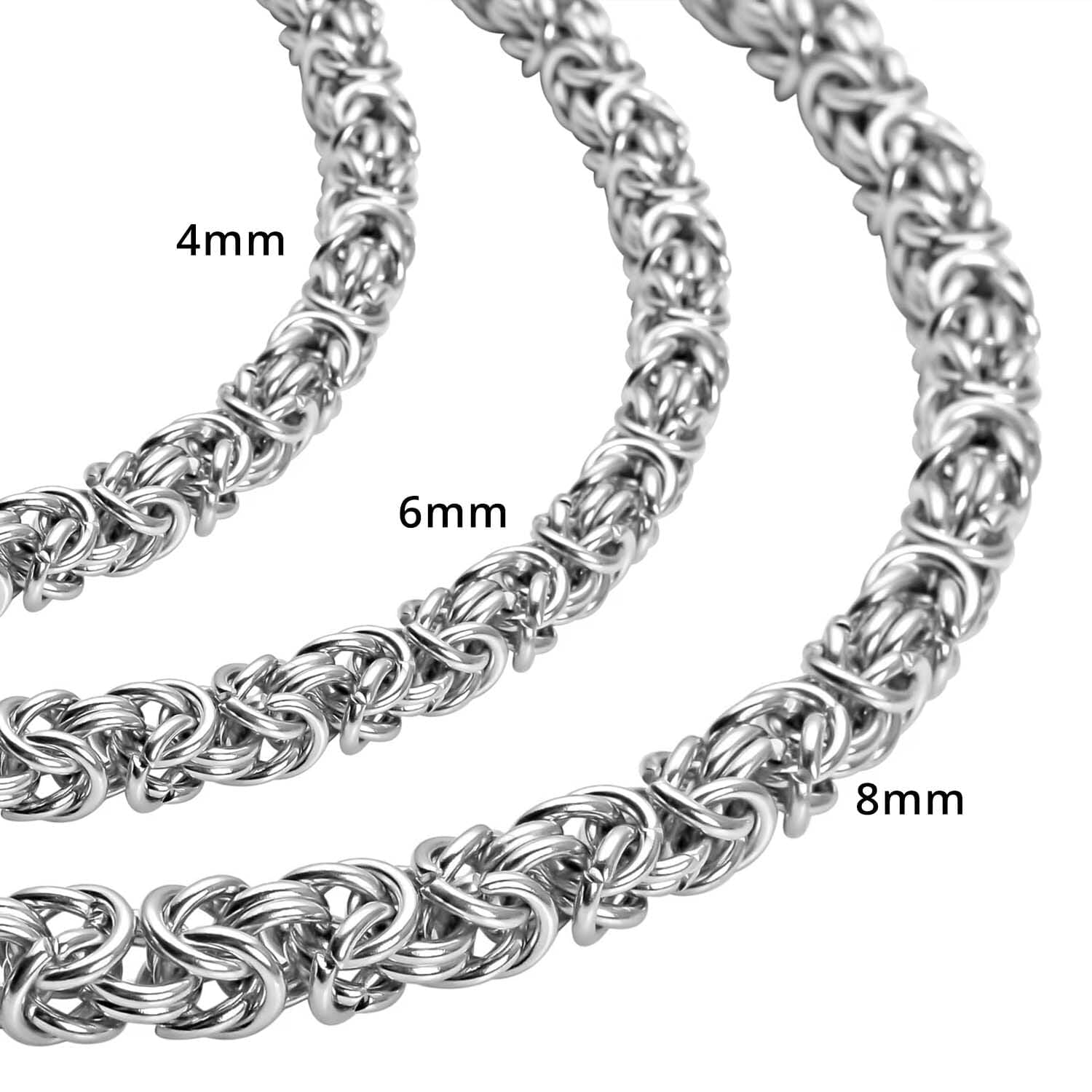 Shop LC Women's Stainless Steel Byzantine Link Chain Necklace - 20-22 Inch Length, 92.2 Grams - Elegant Jewelry Gift for Birthday, Anniversary & Special Occasions | Perfect for Parties, Date Nights & Formal Events
