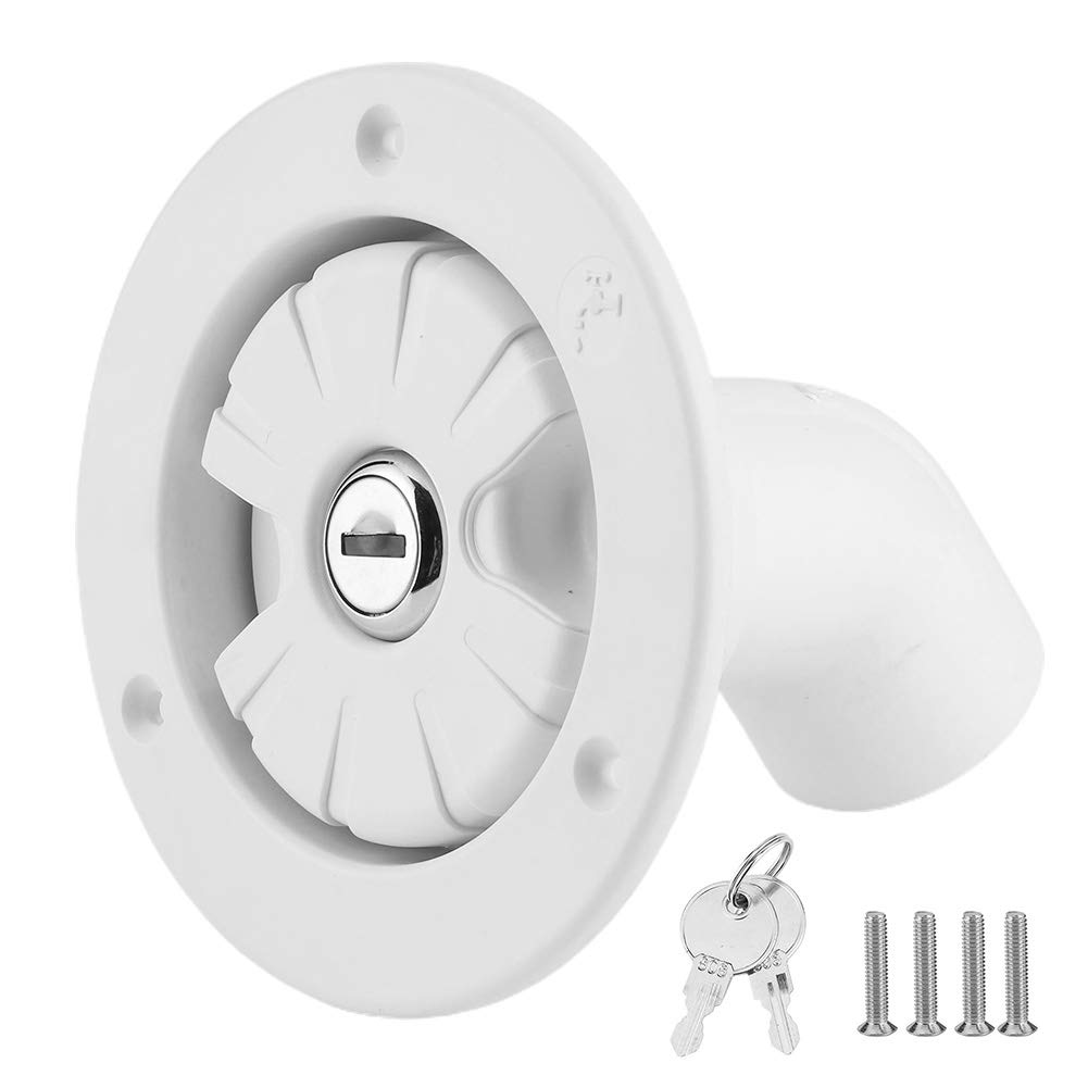 **Ymiko Lockable Gravity Water Inlet with 2 Keys - RV Freshwater Filling Filter Port for Caravan, Boat & Trailer - Durable & Secure Water Access for Outdoor Adventures**