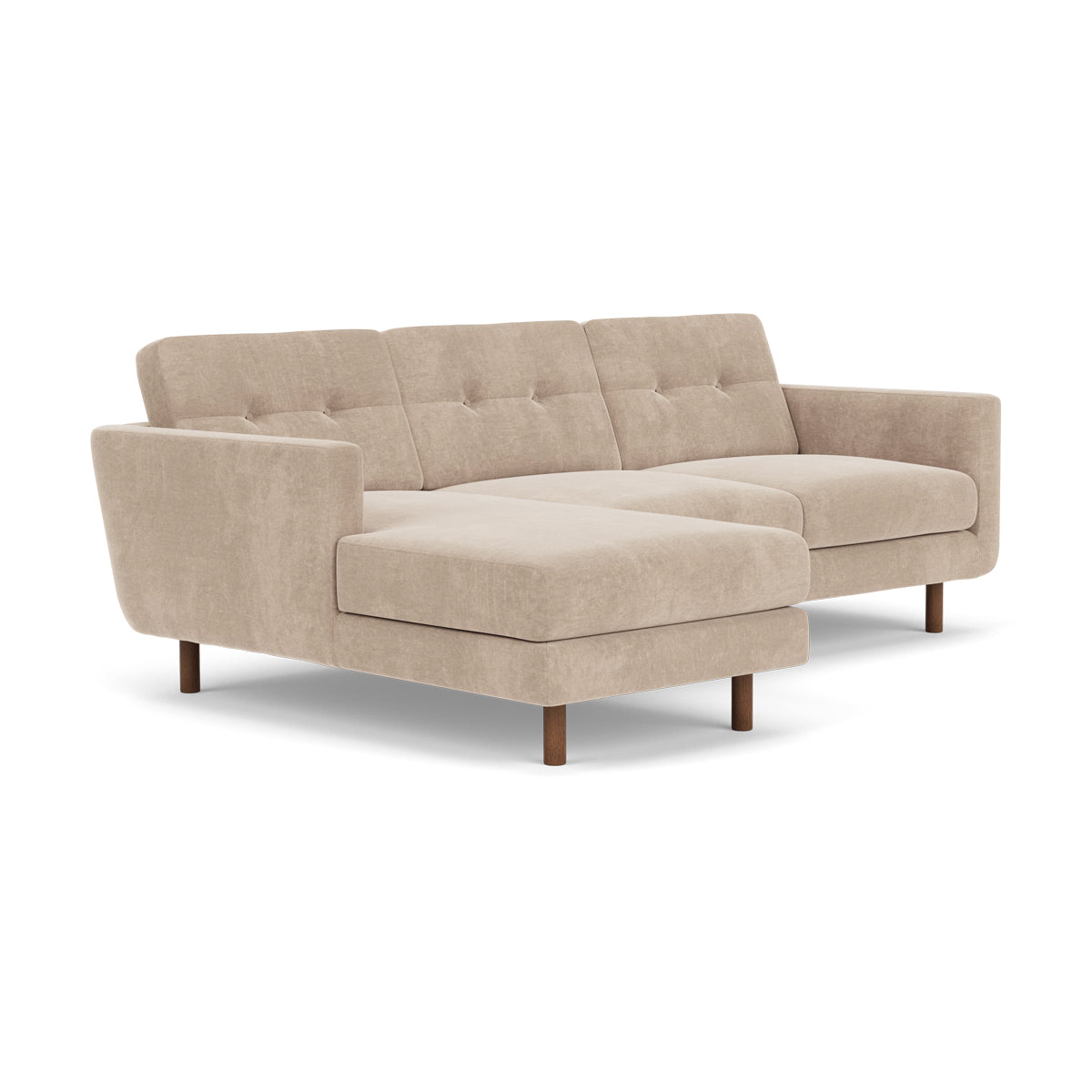 Conrad Fabric Left Chaise Sofa - Modern L-Shaped Sectional Couch with Reversible Chaise Lounge for Living Room, Apartment & Home Theater Comfortable Seating