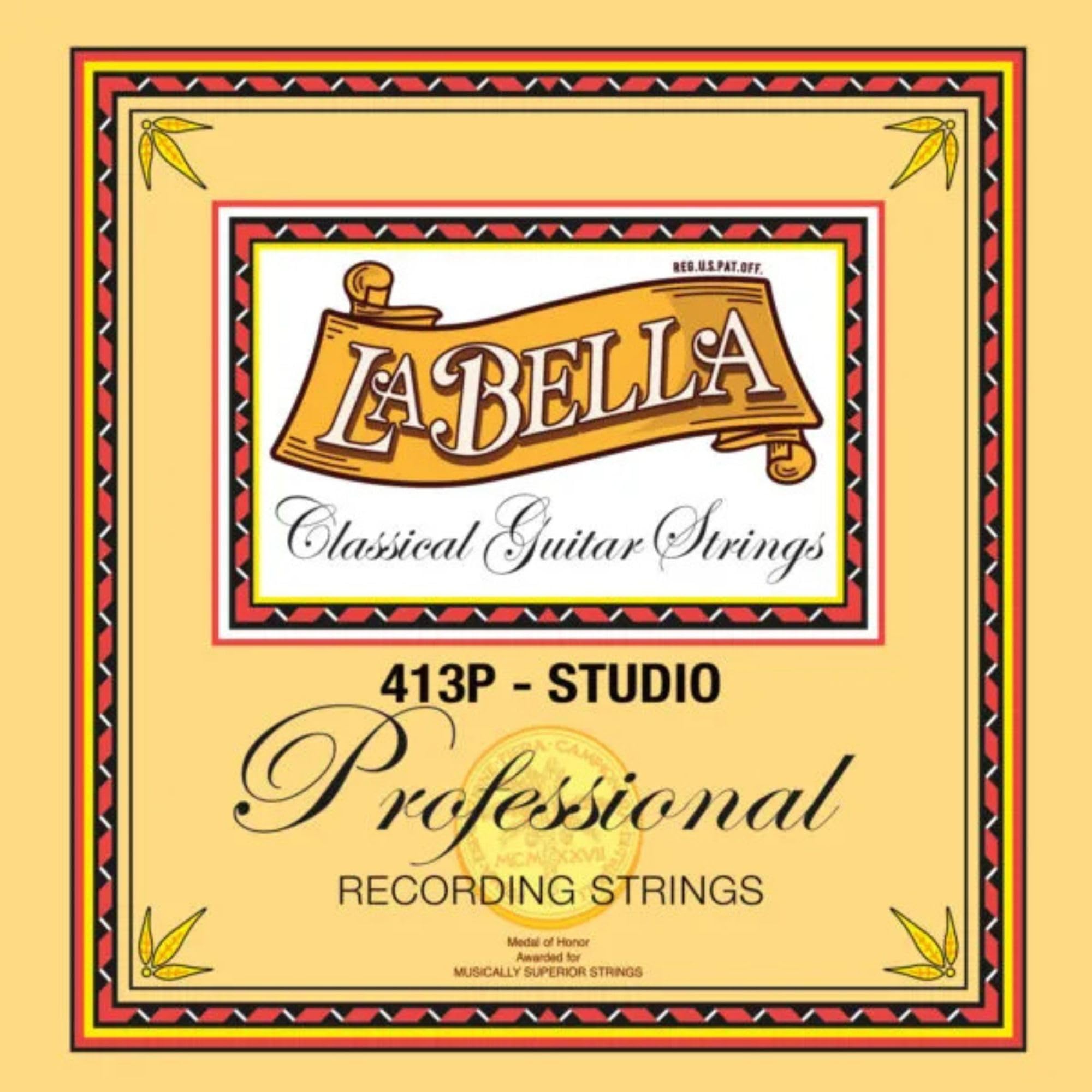 La Bella 413P Professional Studio Recording Classical Guitar Strings - Medium Tension (29-42) - Perfect for Recording Sessions & Live Performances