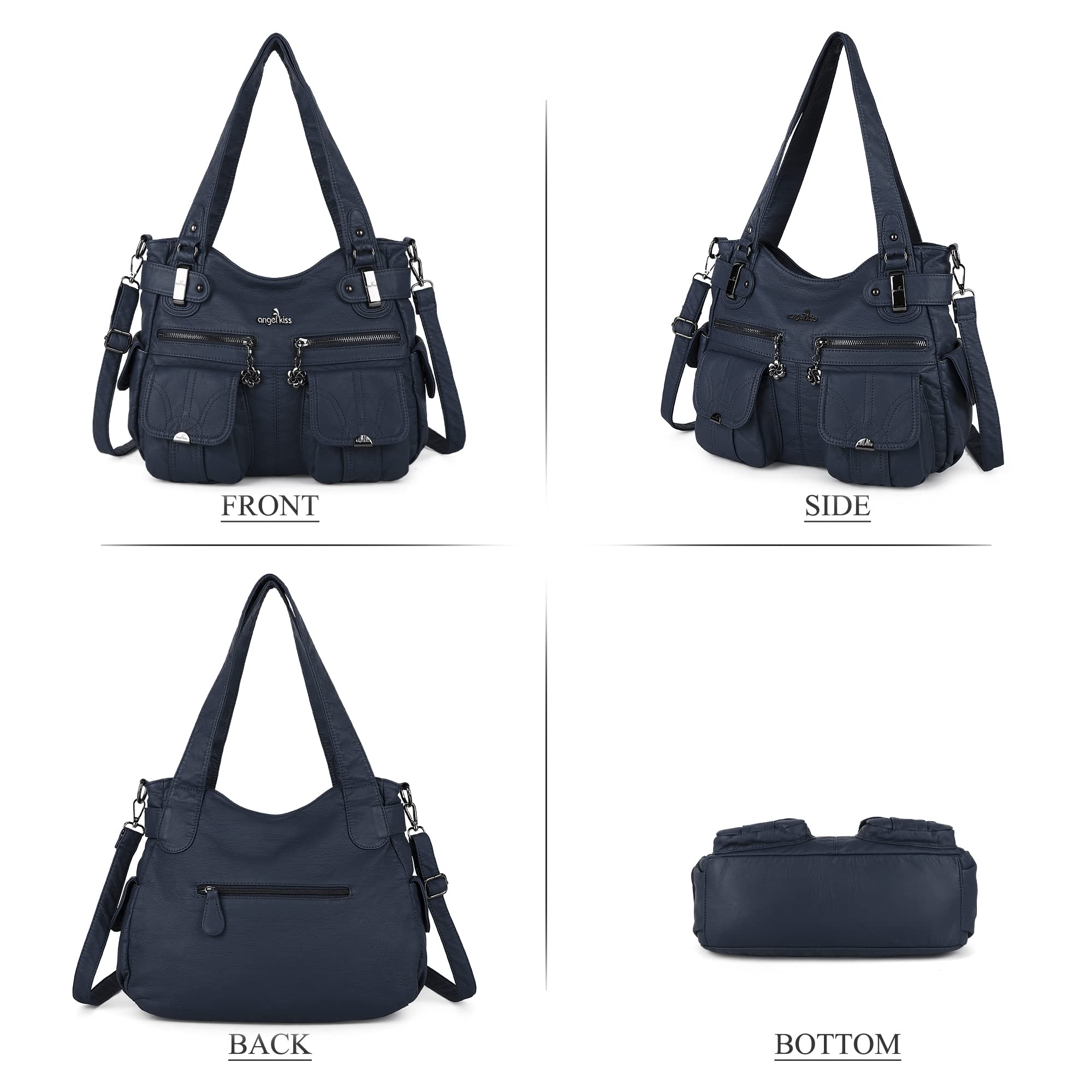 Women's Fashion Leather Tote Shoulder Handbags - Top Handle Satchel Hobo Bags with Washed Leather Finish | Perfect for Work, Travel, and Everyday Use