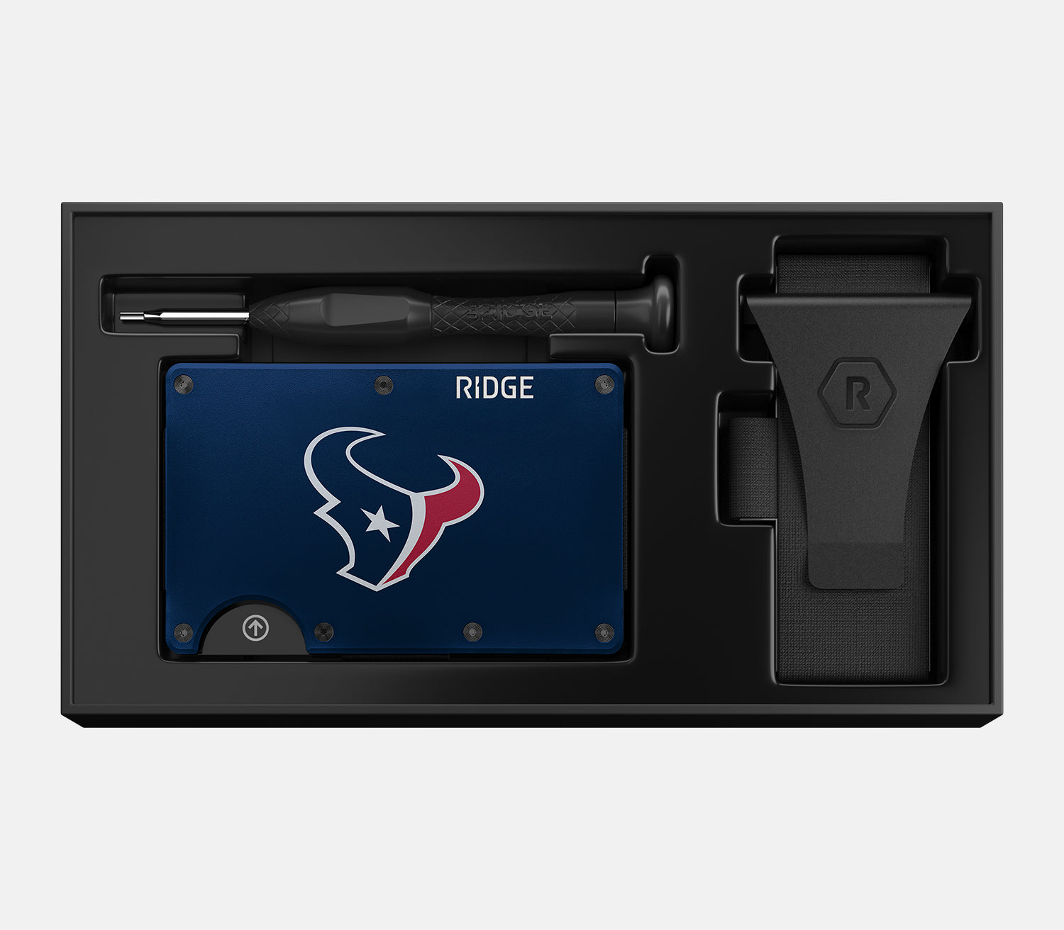 Ridge Wallet for Men - Slim RFID Blocking Minimalist Front Pocket Wallet - Houston Texans NFL Team Design - Perfect for Everyday Carry & Travel