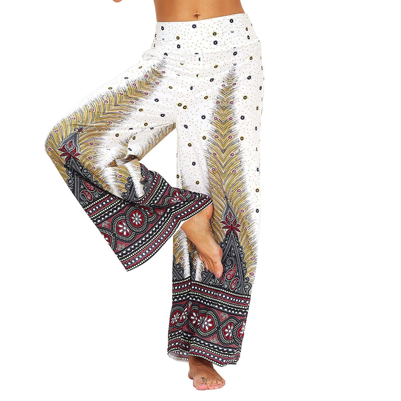 Women's Harem Yoga Pants - Patchwork Boho Hippie Bohemian Aladdin Sweatpants with Wide Leg Design | Perfect for Yoga, Lounge & Boho Fashion