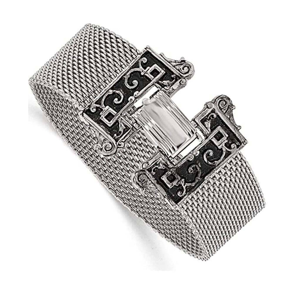 1928 Vintage Grecian Inspired Chain Mesh Clasp Bracelet - Elegant Gold/Silver Jewelry for Women - Perfect for Weddings, Parties & Evening Events
