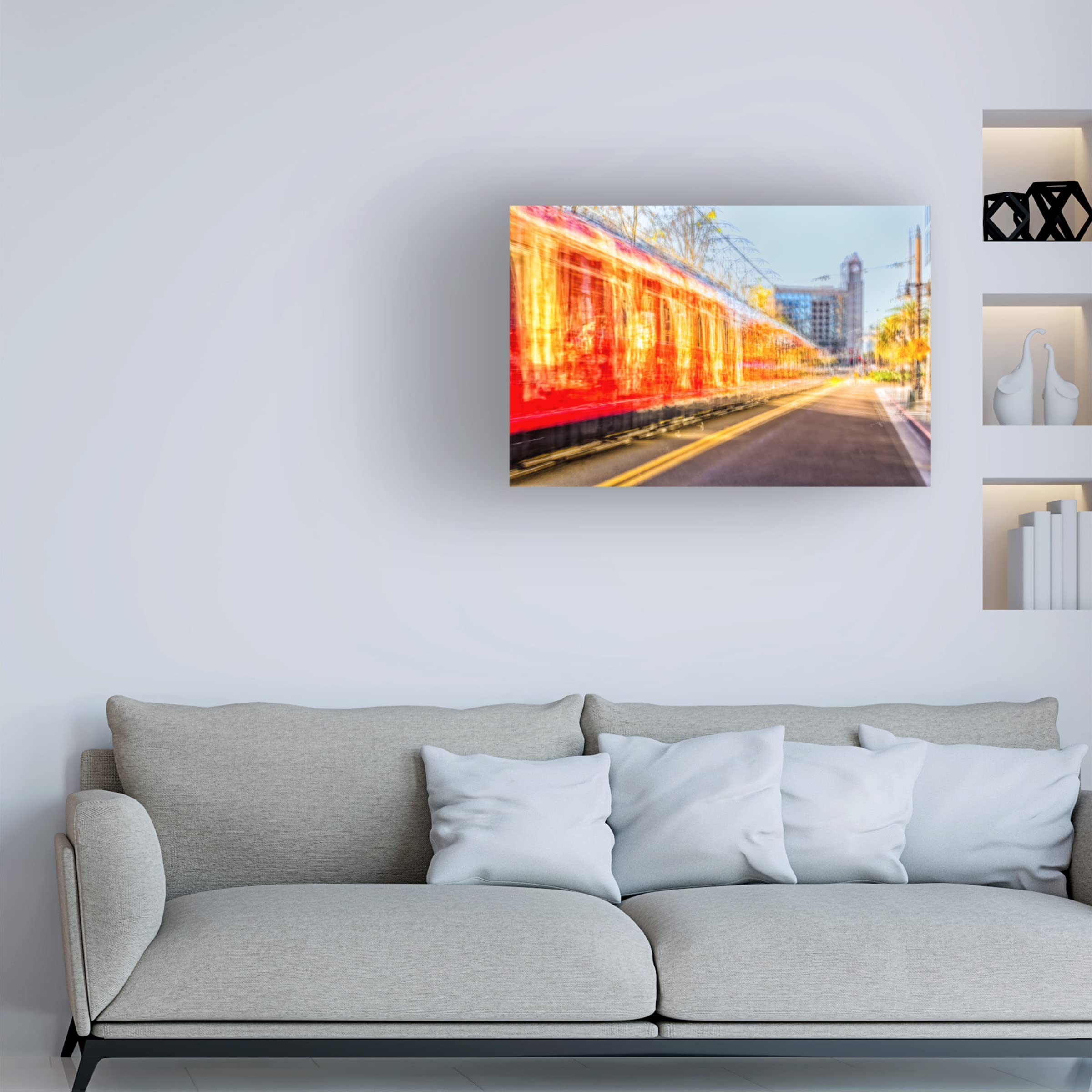 Joseph S Giacalone 'Trolley Energy' Canvas Wall Art Print - 30x47 Inches Modern Abstract Painting for Living Room, Bedroom & Office Decor